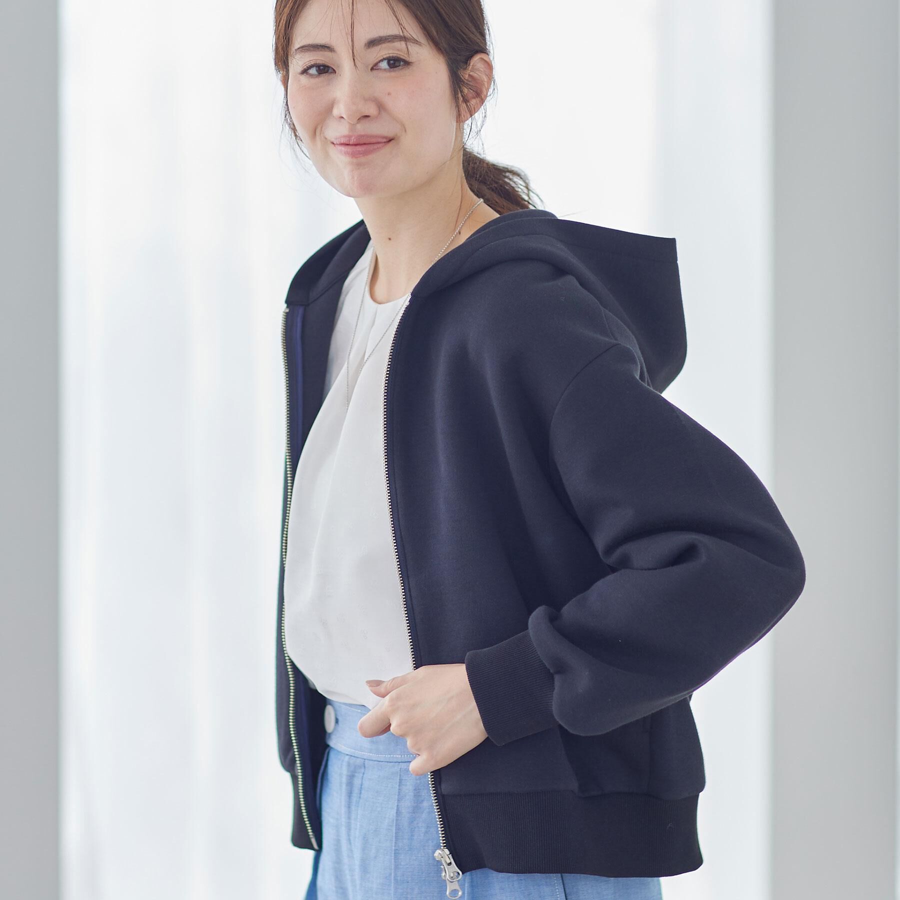 Reflect「ダブルジップドロップショルダーパーカー」|パーカー|ネイビー(094)