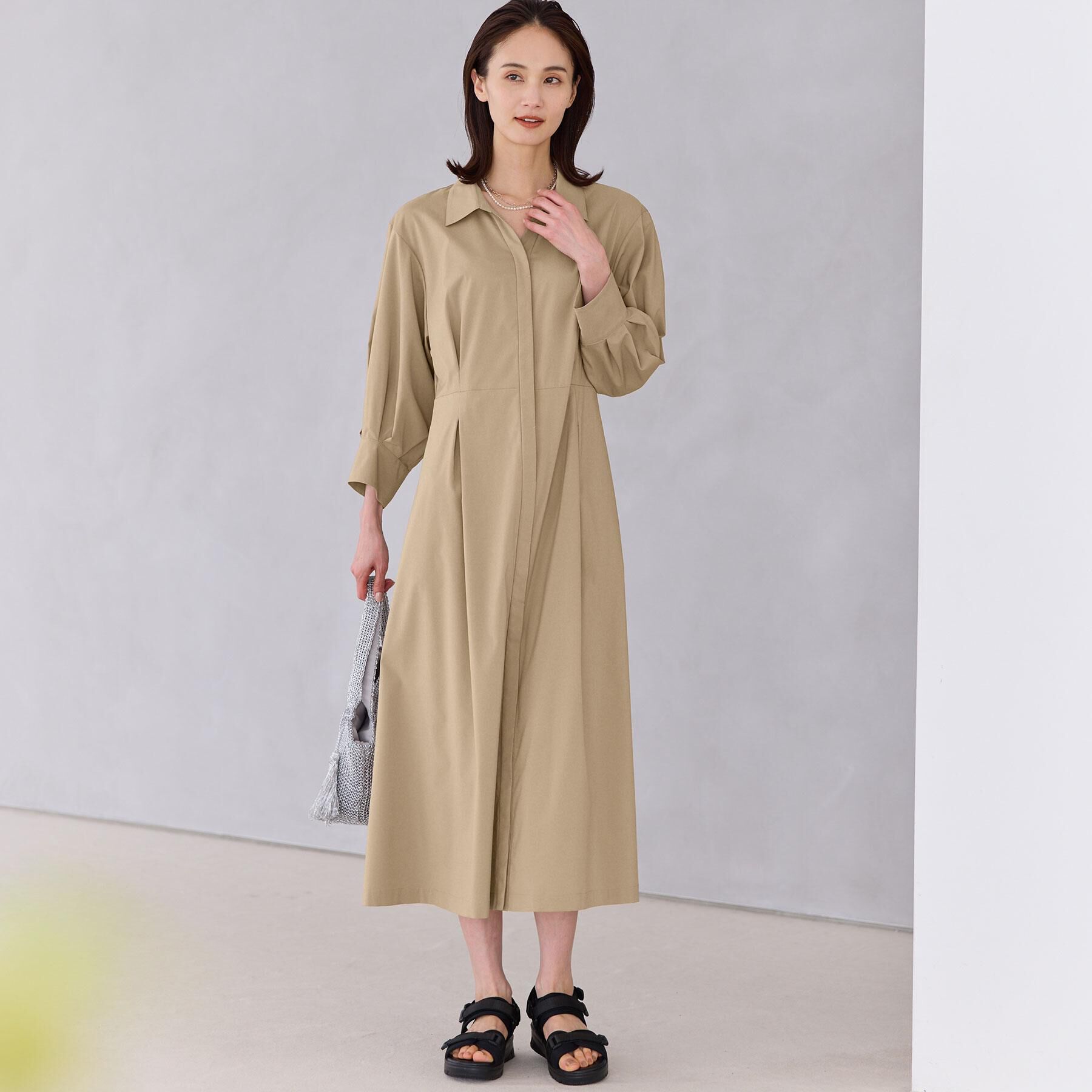 Reflect「タイプライターシャツロングワンピース」|ワンピース|