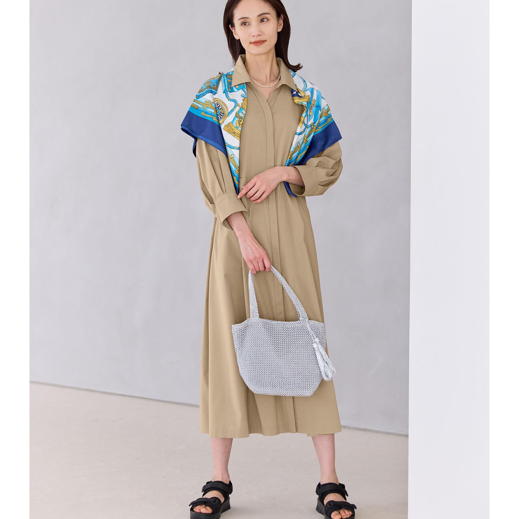 Reflect「タイプライターシャツロングワンピース」|ワンピース|