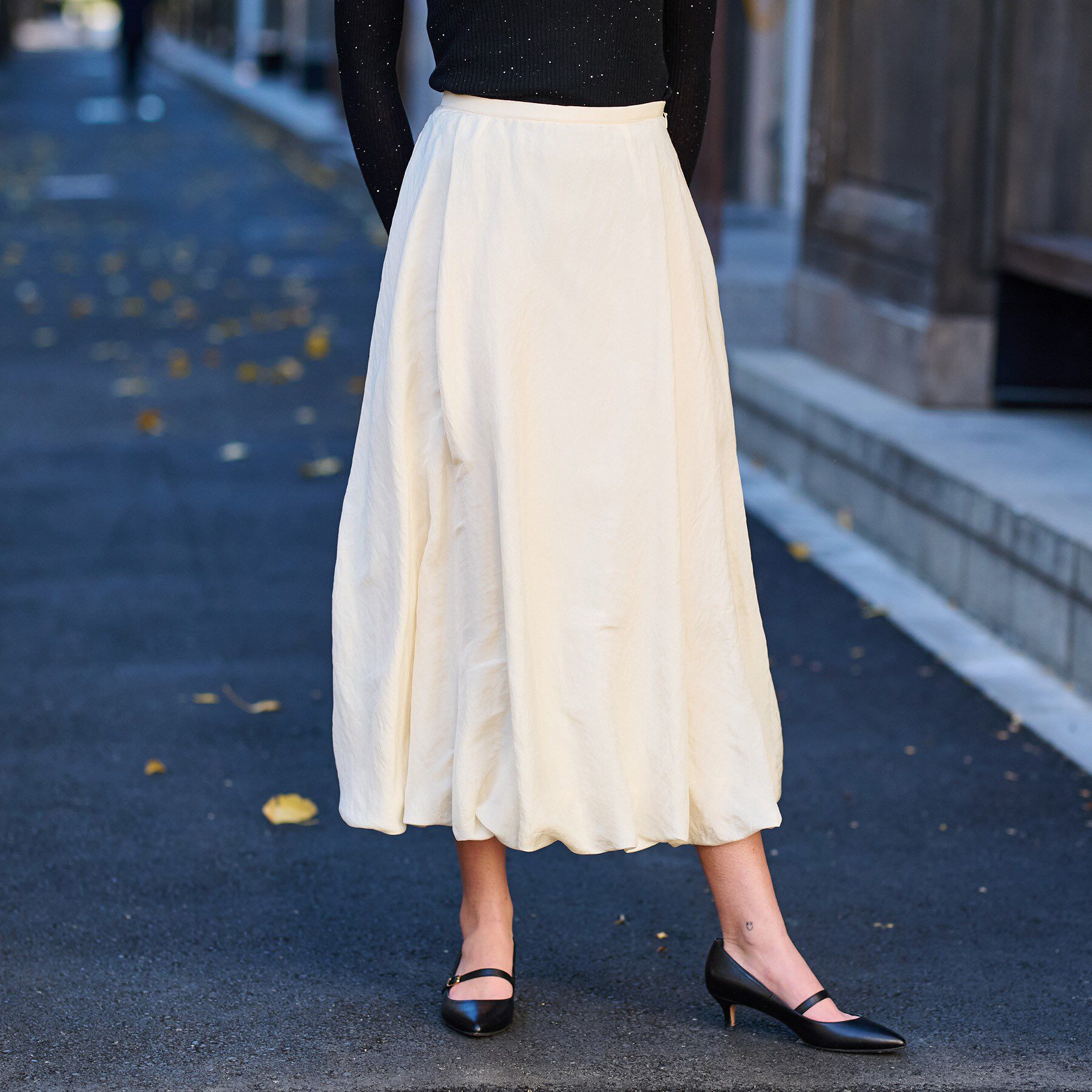 DRESSTERIOR「【裏地あり/後ろウエストゴム】シアーワッシャーバルーンスカート」|スカート|アイボリー(004)