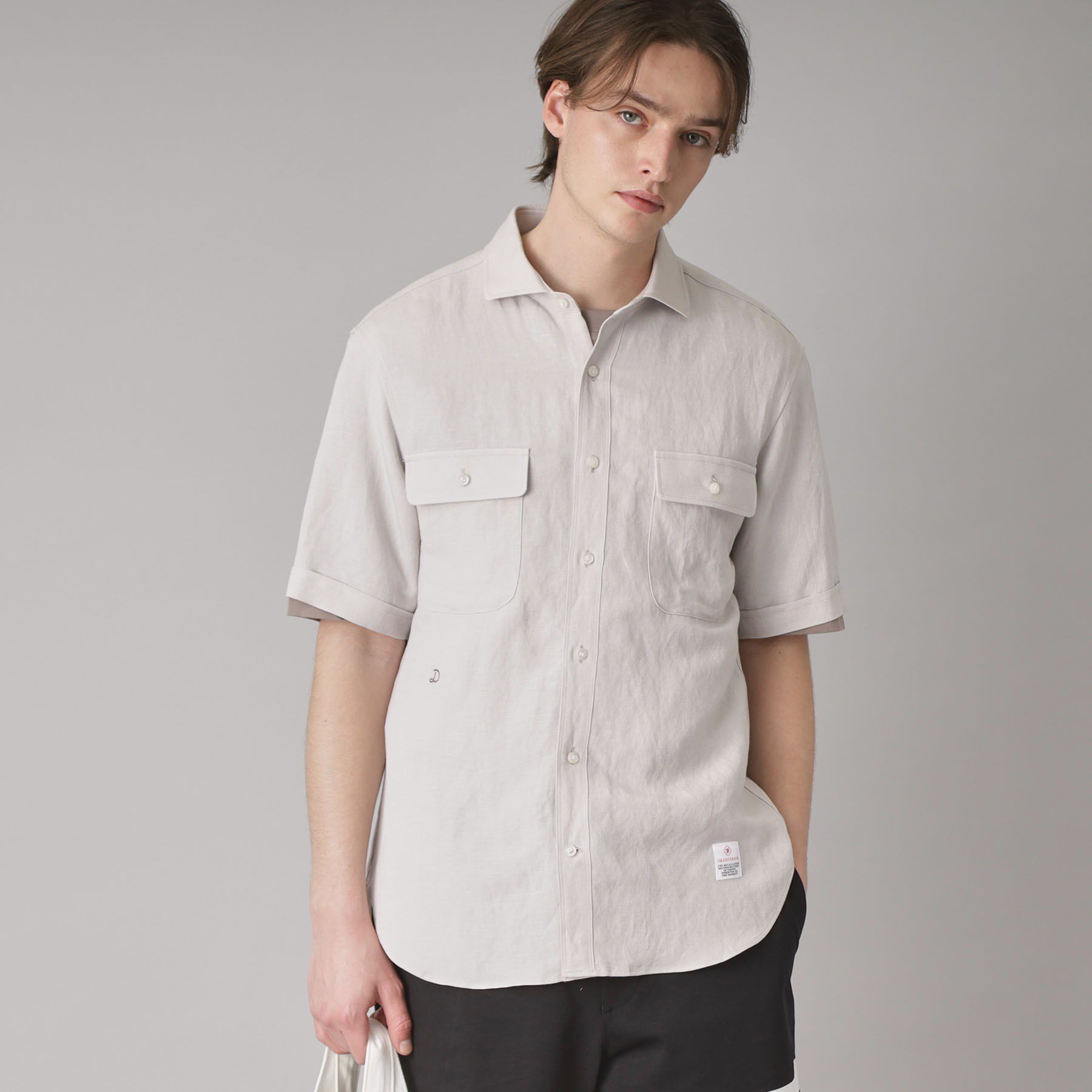 DRESSTERIOR「リネンレーヨン ハーフスリーブシャツ」|シャツ・ブラウス|