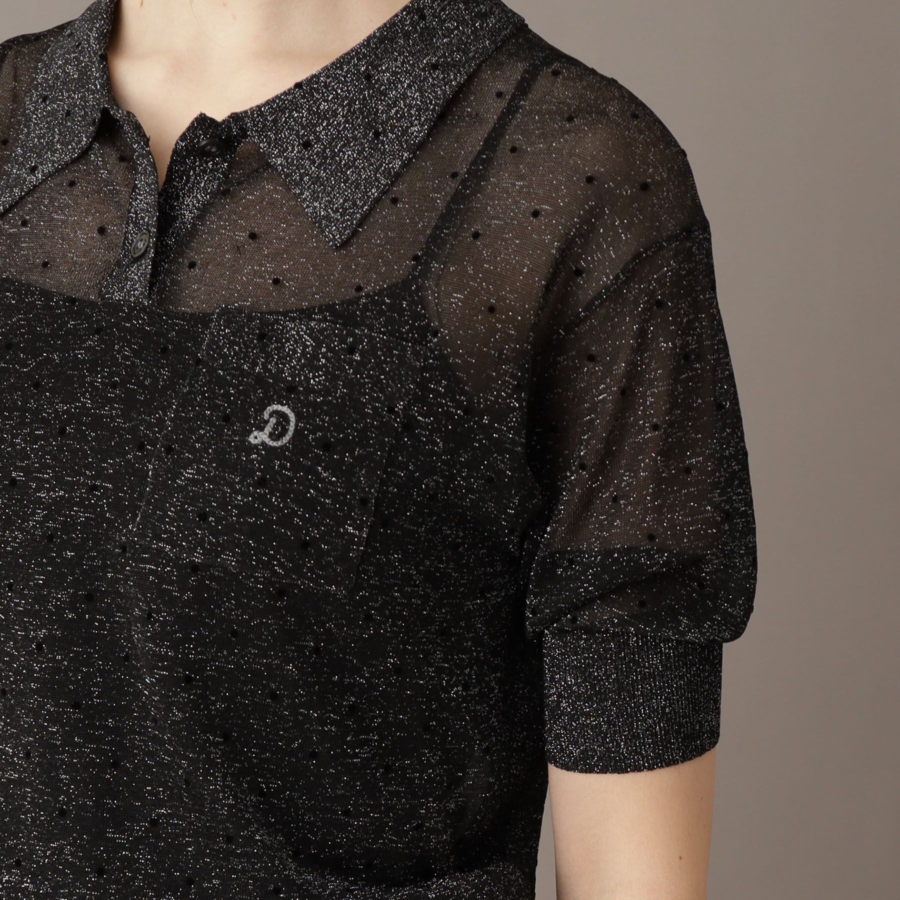 DRESSTERIOR「ドットシアーポロニット」|ポロシャツ|