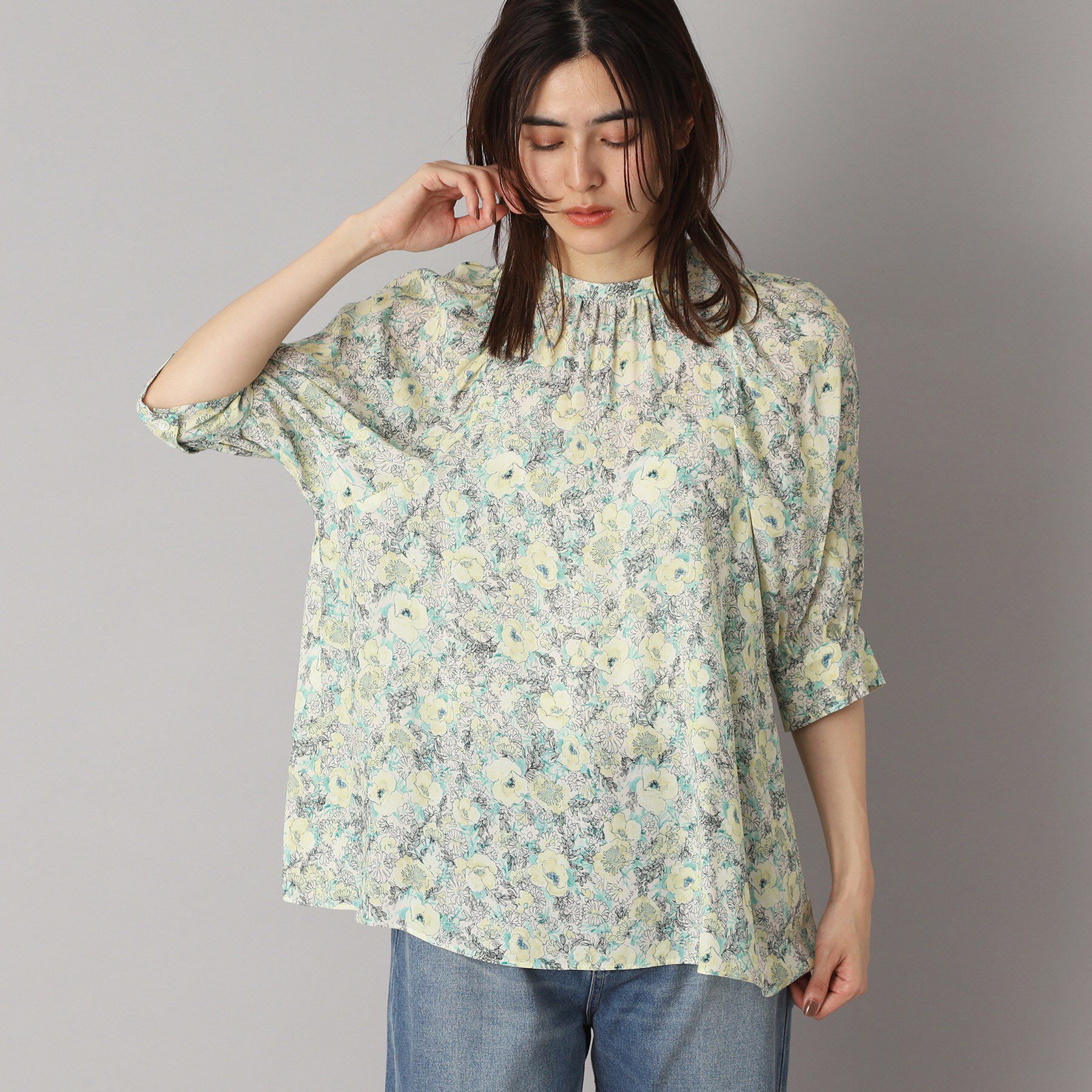 DRESSTERIOR「【着映え／花柄】フラワープリントボリュームスリーブブラウス」|シャツ・ブラウス|