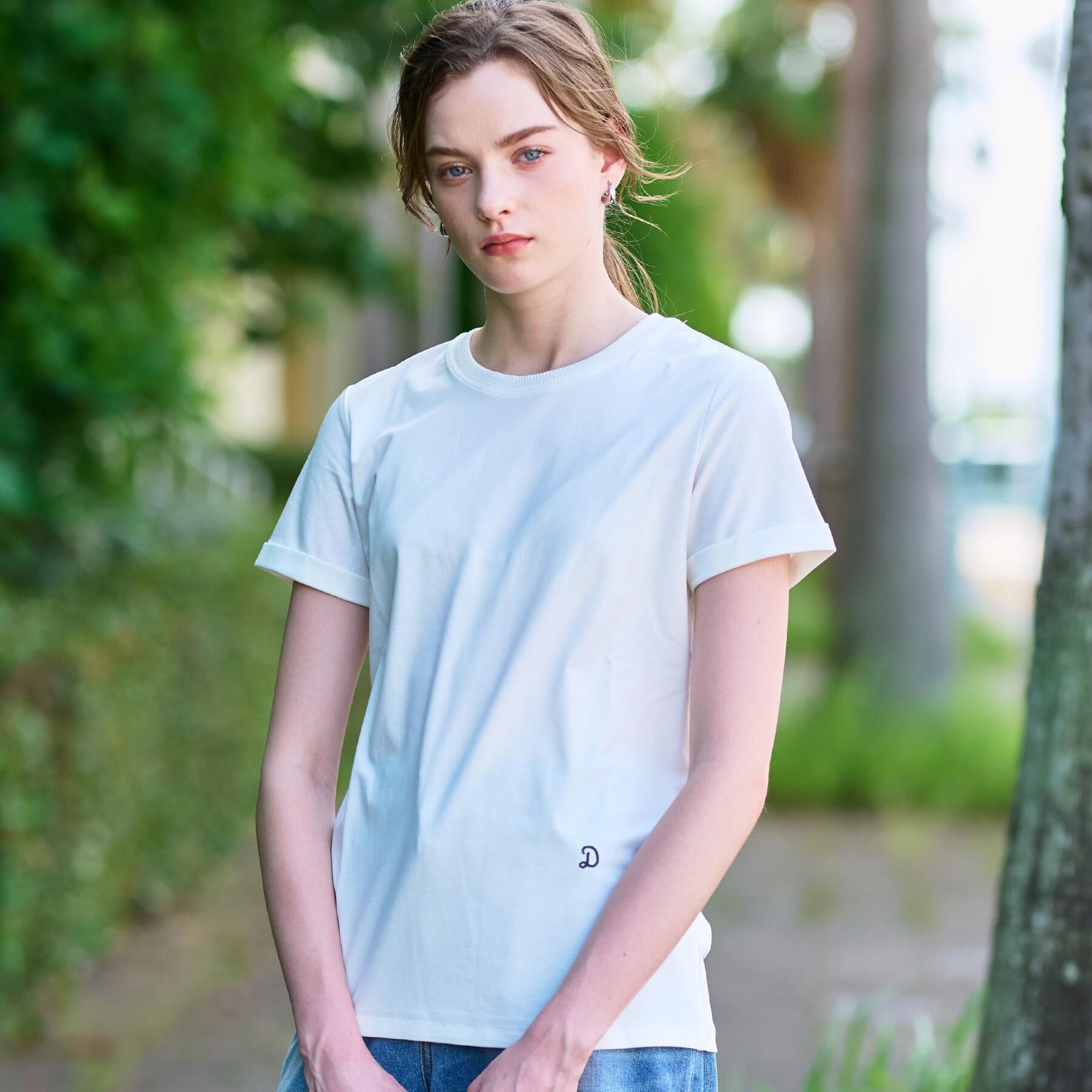 DRESSTERIOR「【洗える】シルクブレンドポンチTシャツ」|Tシャツ・カットソー|ホワイト(001)