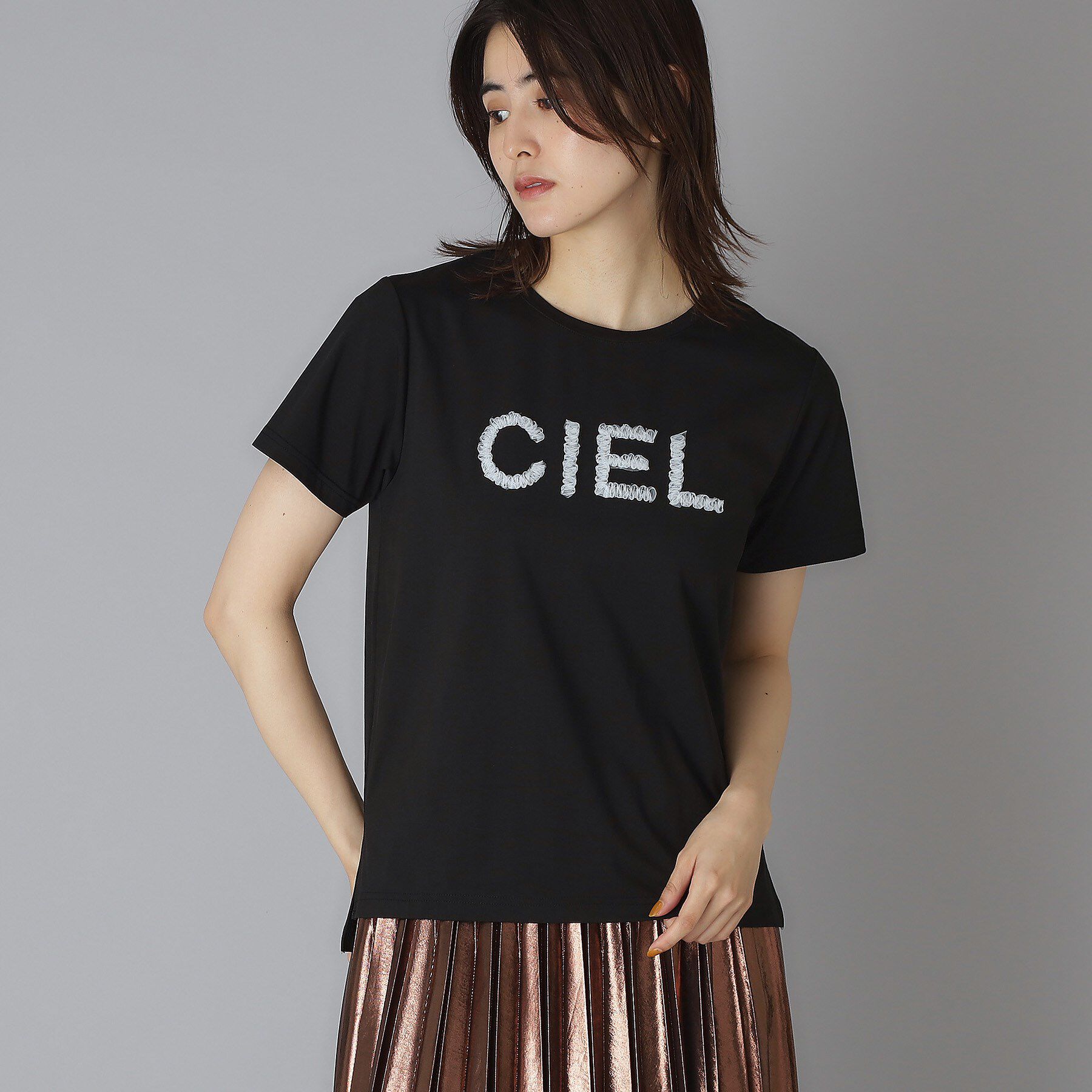DRESSTERIOR「クリア天竺チュールCIELロゴTシャツ」|Tシャツ・カットソー|