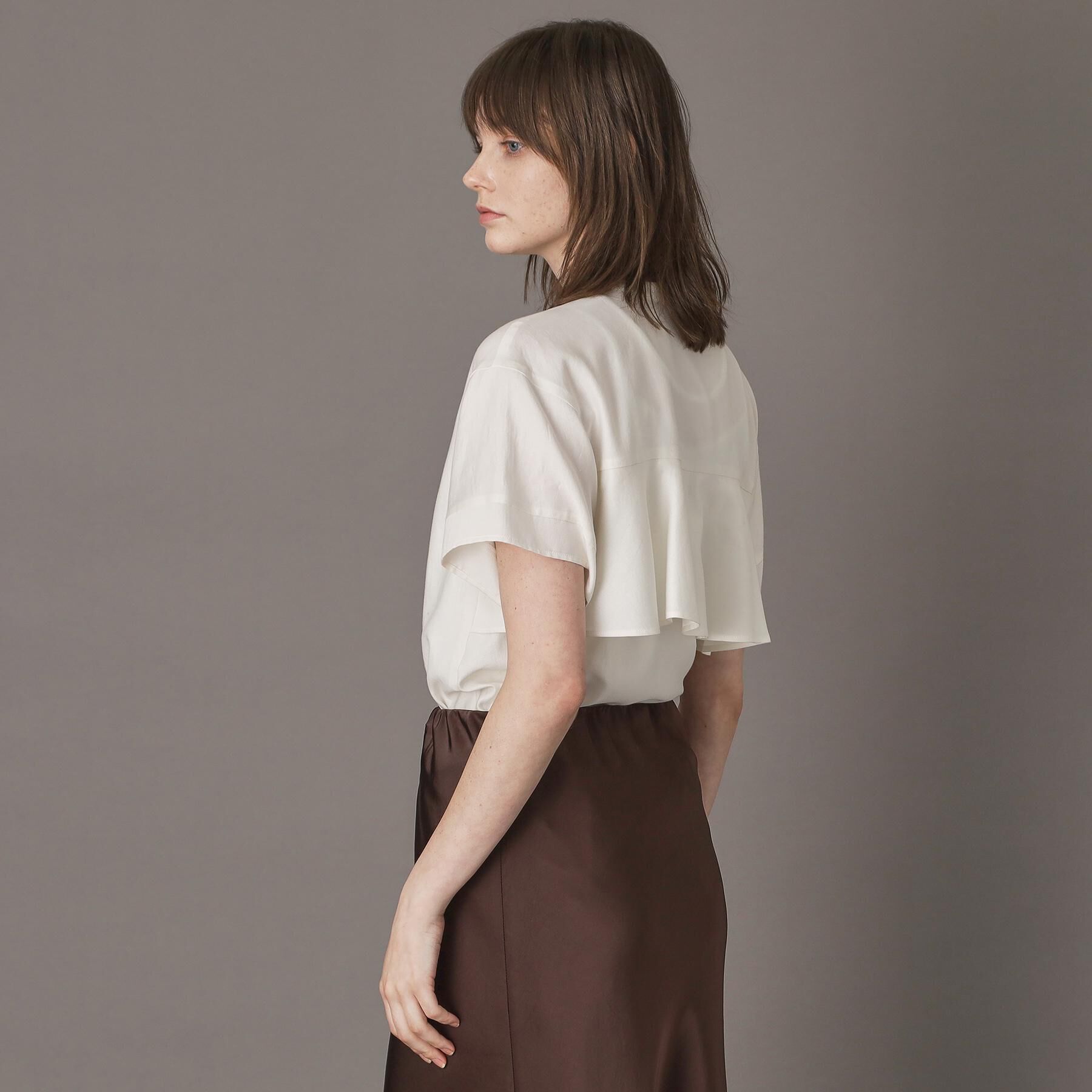 DRESSTERIOR「【洗える/コットン100％】バックフレアティアードブラウス」|シャツ・ブラウス|