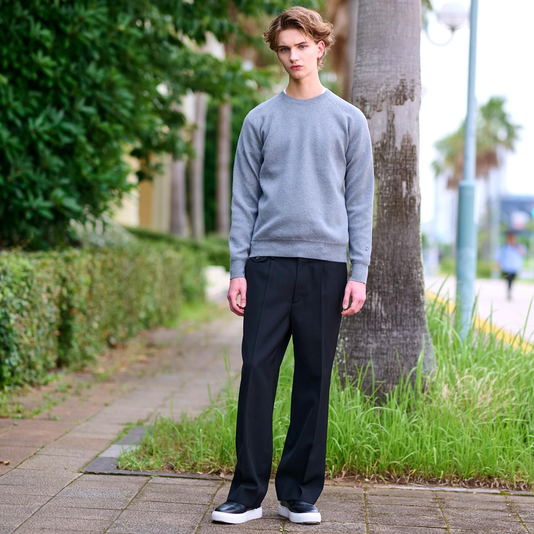 DRESSTERIOR「ウォッシャブル コットンカシミヤスムースニット」|ニット・セーター|