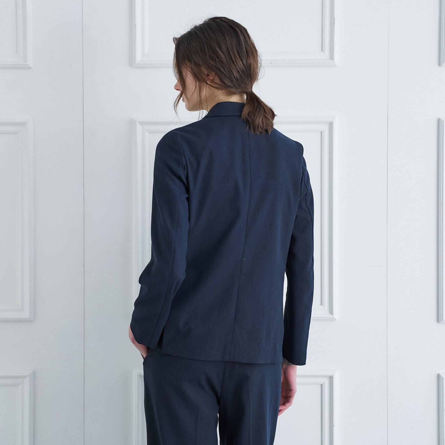 DRESSTERIOR「【セットアップ/可吸水速乾/ウォッシャブル】リネンブレンドオックスダブルジャケット」|テーラードジャケット|