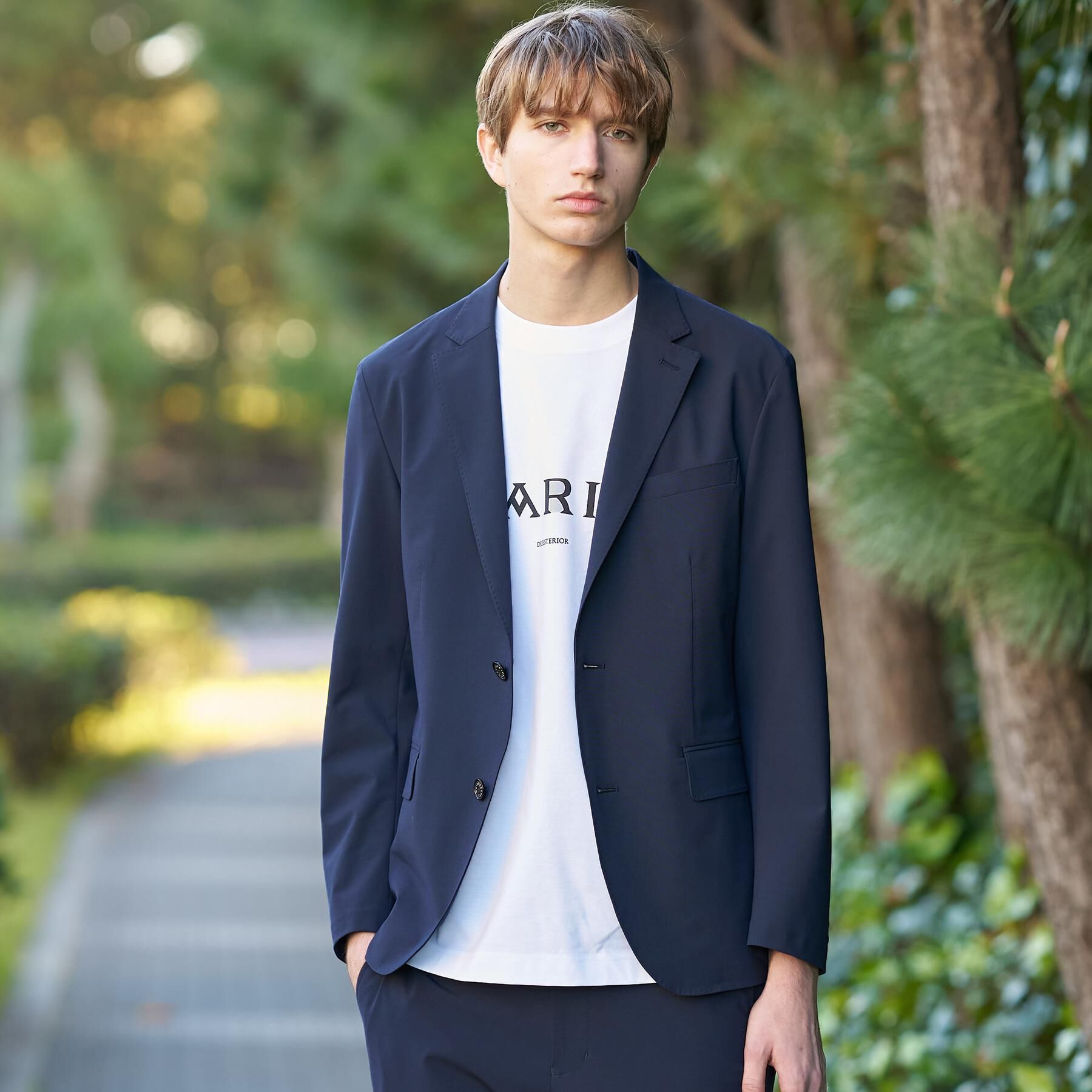 DRESSTERIOR「【セットアップ可/MonoMax4月号掲載/Safari5月号掲載】CARREMAN ストレッチジャ」|テーラードジャケット|ネイビー(094)