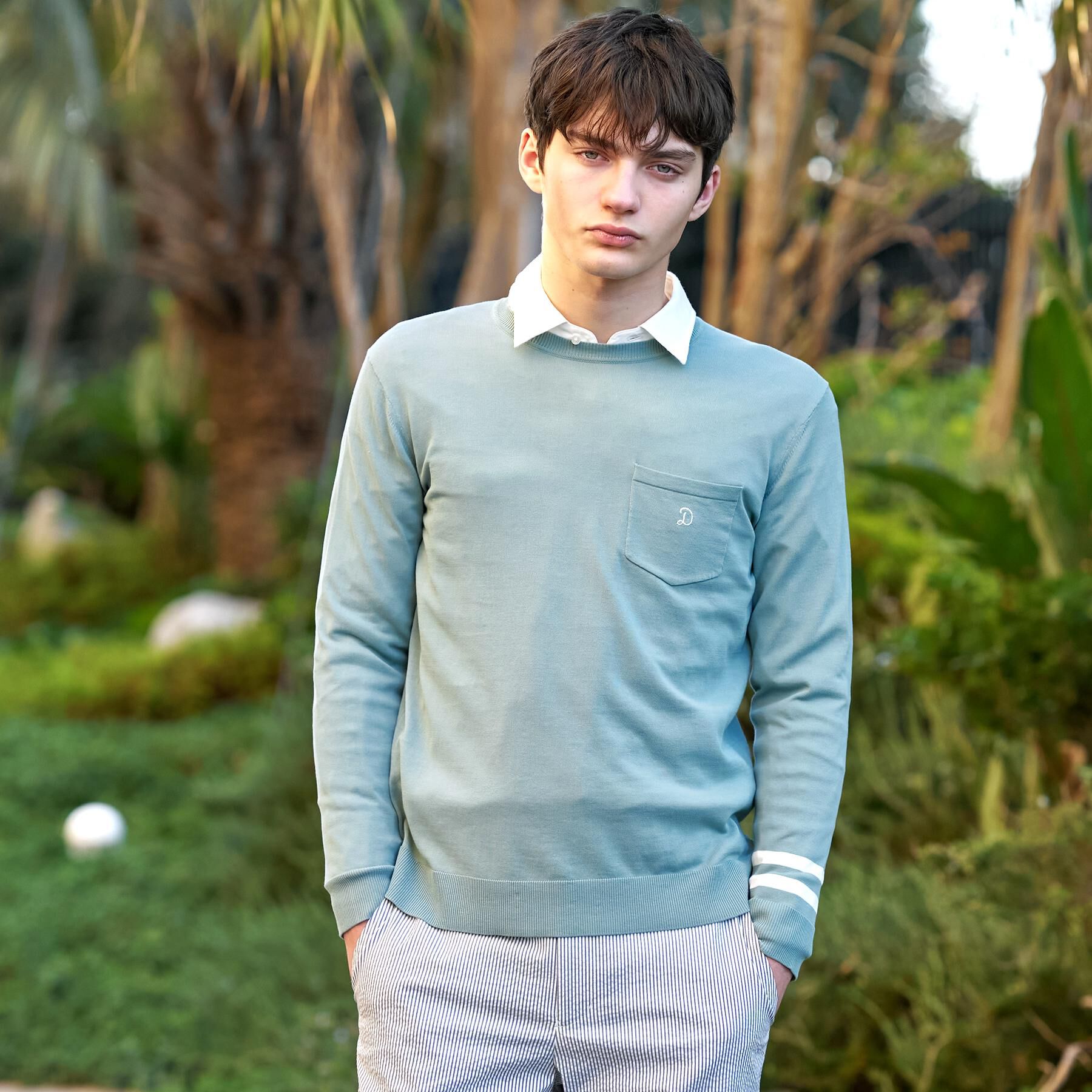 DRESSTERIOR「【ウォッシャブル】コットンシルク クルーニット」|ニット・セーター|ミントグリーン(02