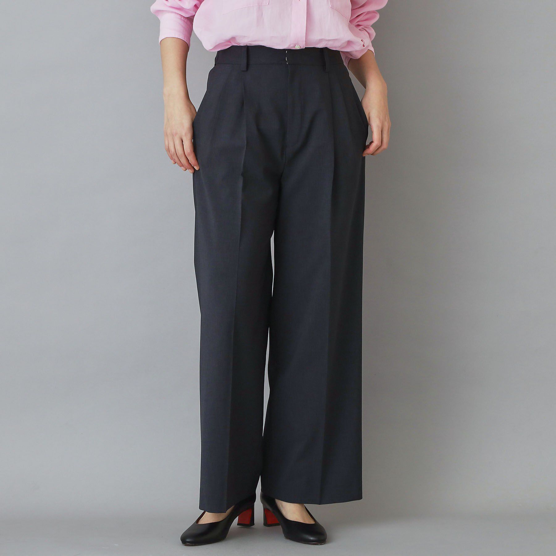 DRESSTERIOR「【otonaMUSE5月号掲載／セットアップ可】ウォッシャブルワイドタックパンツ」|その他|チャコールグレー(0