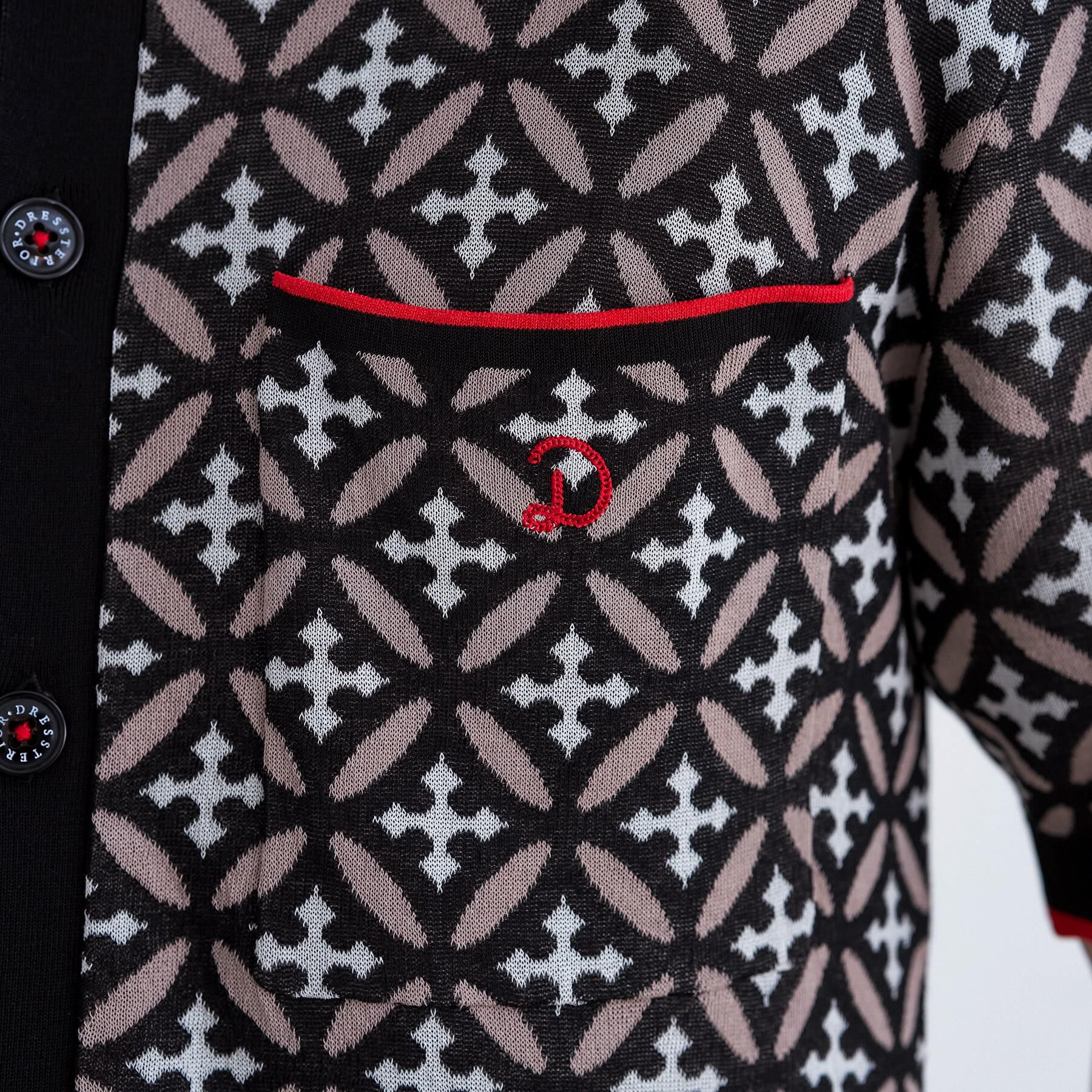 DRESSTERIOR「【ウォッシャブル】オーバーラップサークル ニットシャツ」|ニット・セーター|