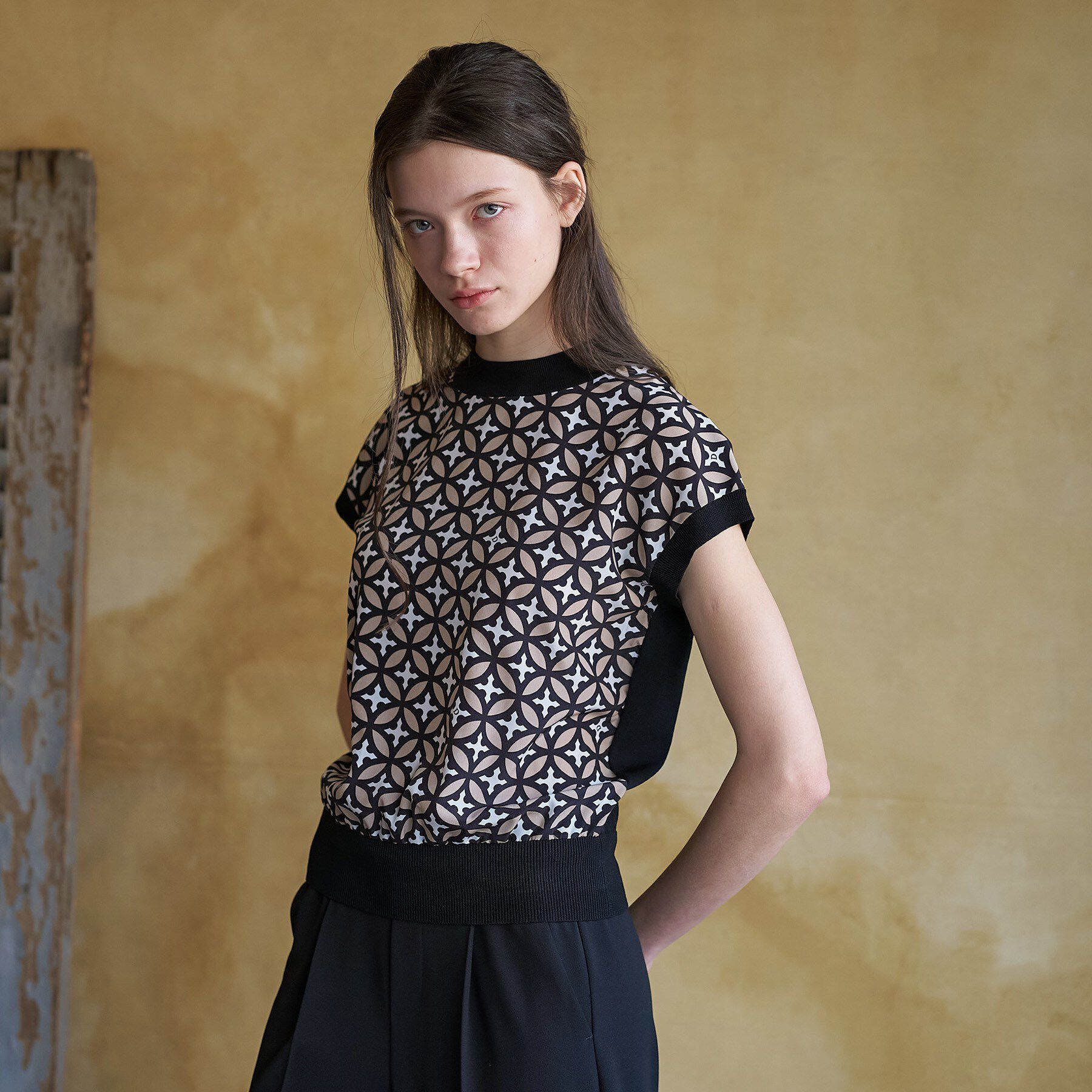 DRESSTERIOR「【otonaMUSE5月号掲載/ウォッシャブル】オーバーラップサークルコンビフレンチニット」|ニット・セーター|