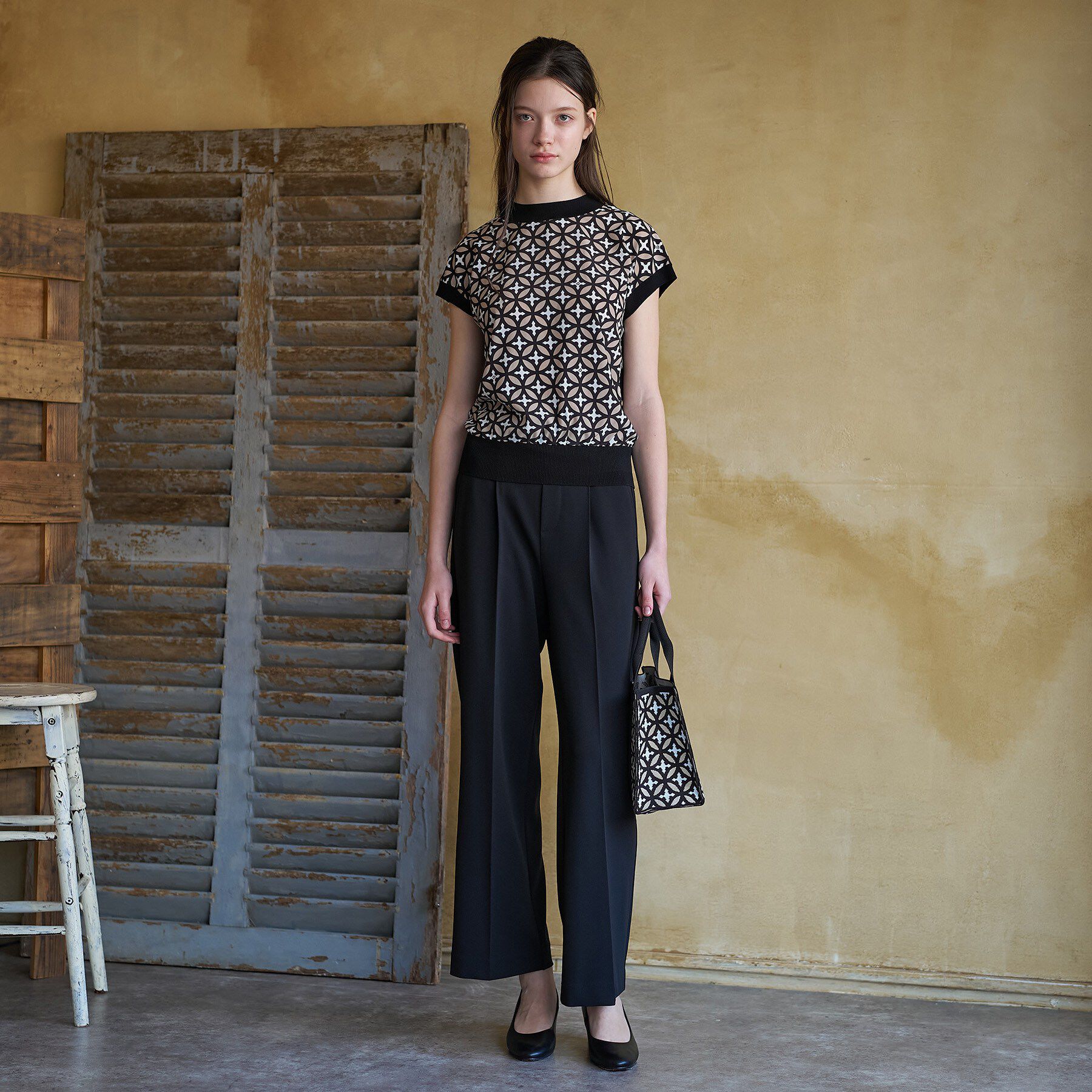 DRESSTERIOR「【otonaMUSE5月号掲載/ウォッシャブル】オーバーラップサークルコンビフレンチニット」|ニット・セーター|