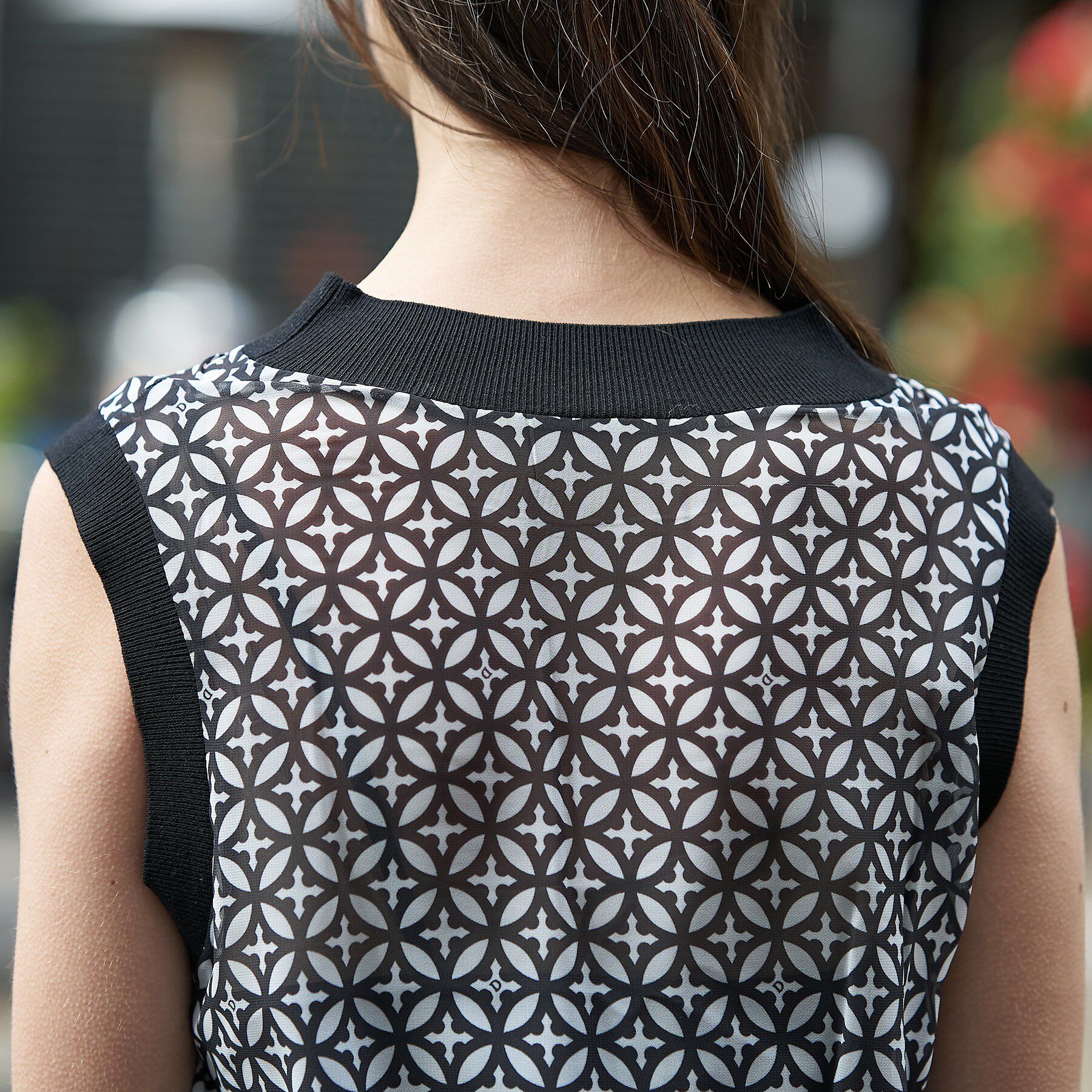 DRESSTERIOR「【ウォッシャブル】オーバーラップサークル シアーノースリーブドレス」|ワンピース|