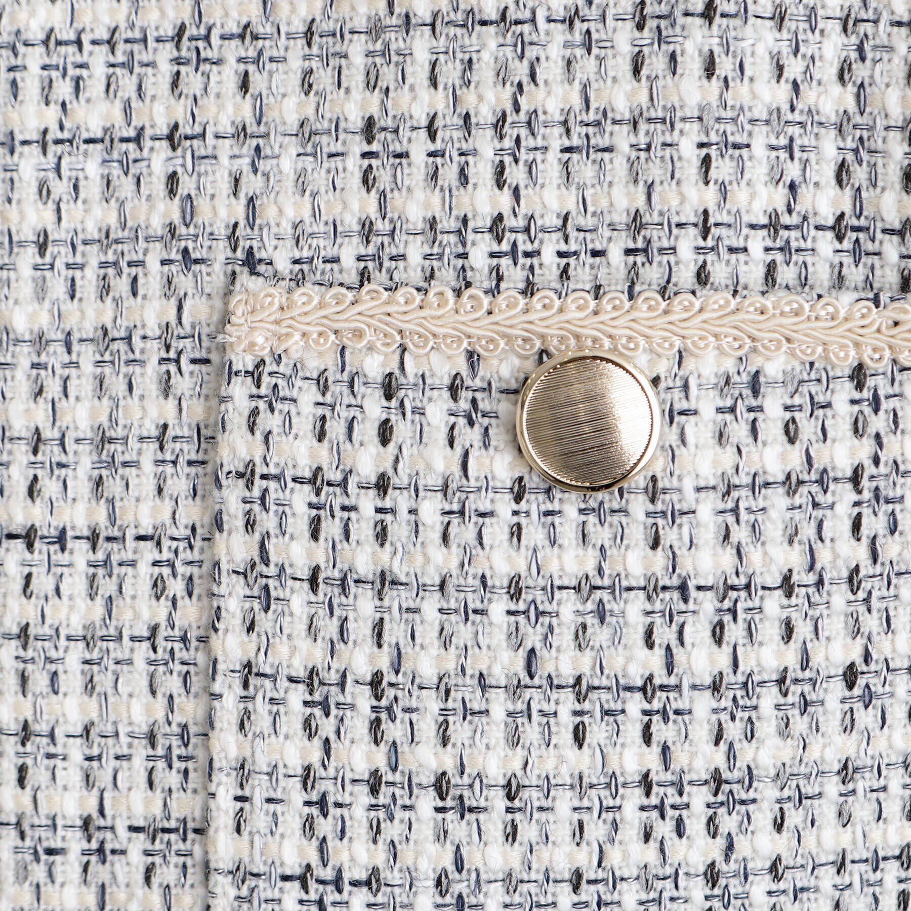 grove「フリンジツイードジャケット」|ノーカラージャケット|