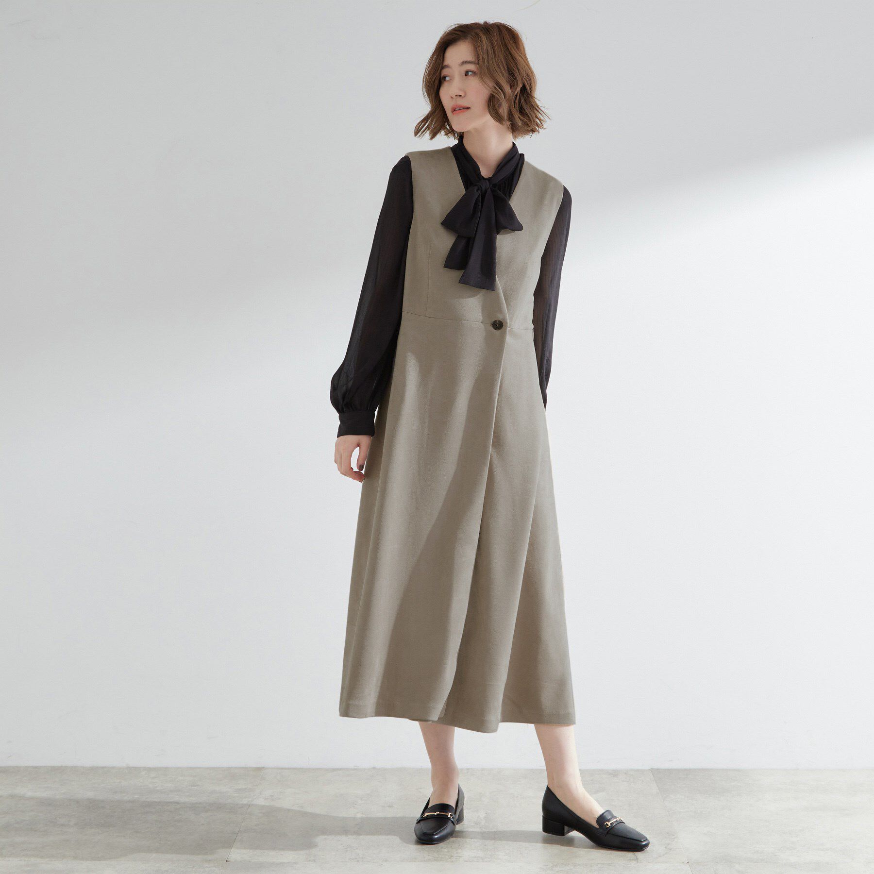 grove「【2WAY】スウェード調ジレワンピース」|ワンピース|