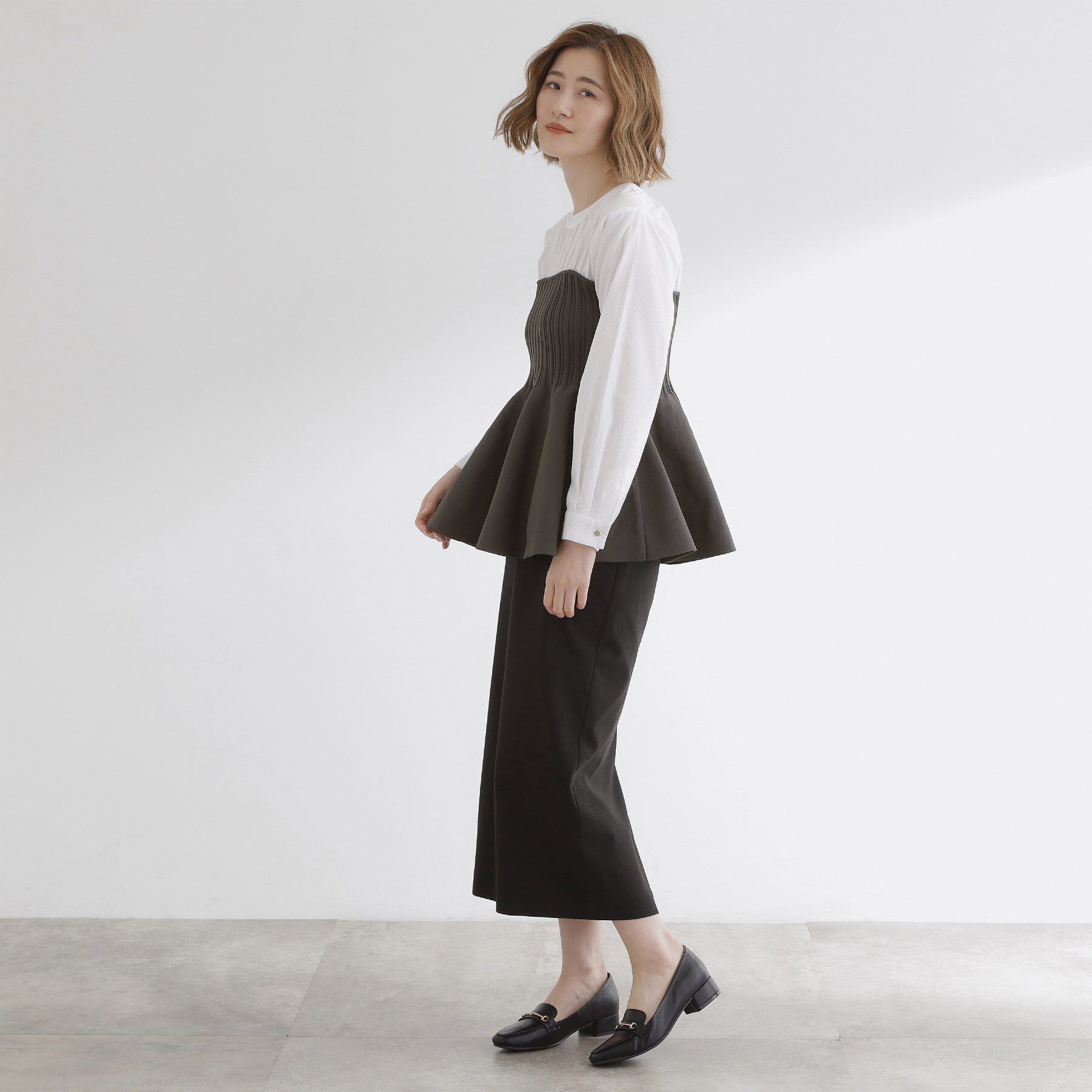 grove「一枚でトレンド完成！体型カバーも叶うニットビスチェドッキングブラウス」|シャツ・ブラウス|