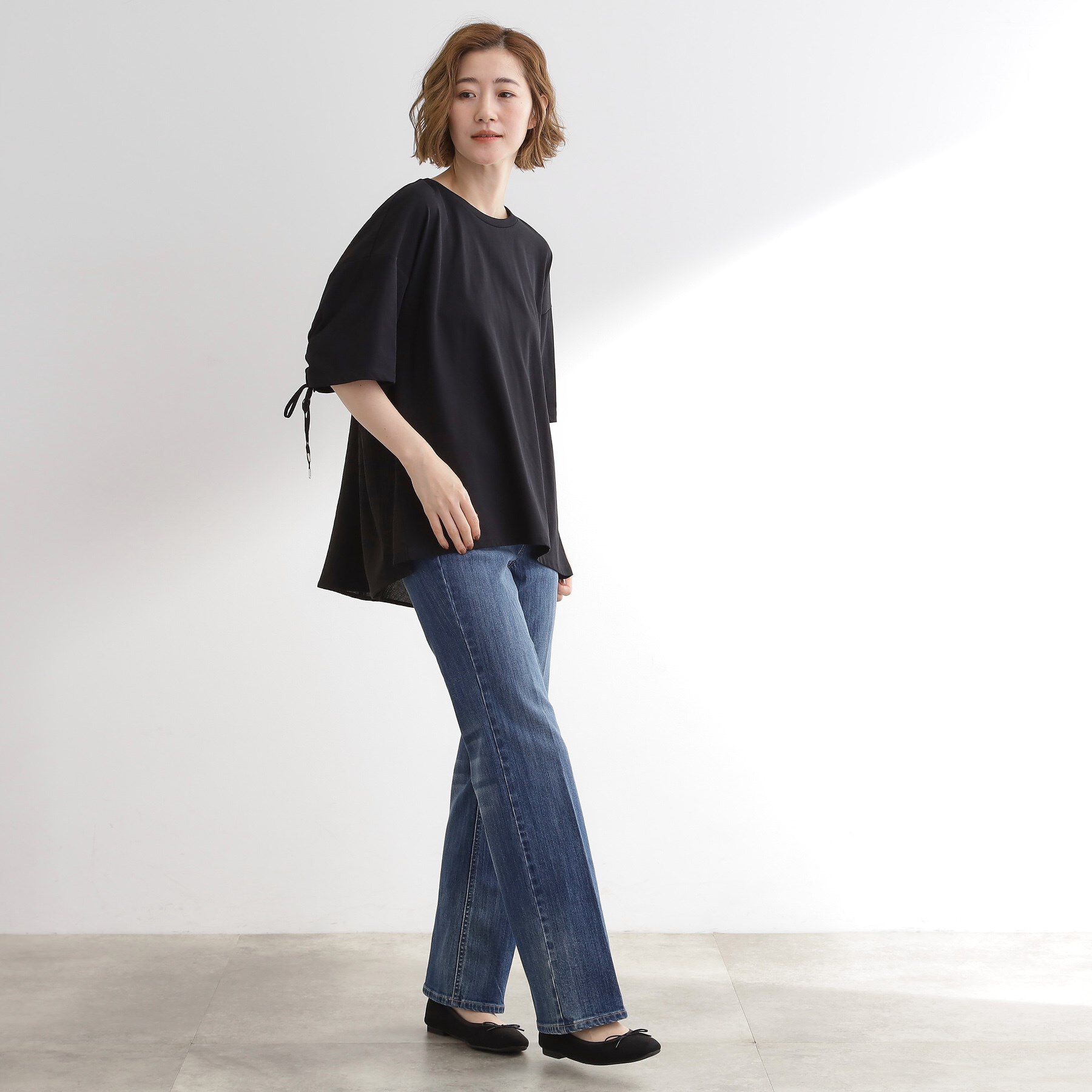 grove「後ろ姿で魅せる　バックドロストシャーリングTシャツ」|Tシャツ・カットソー|