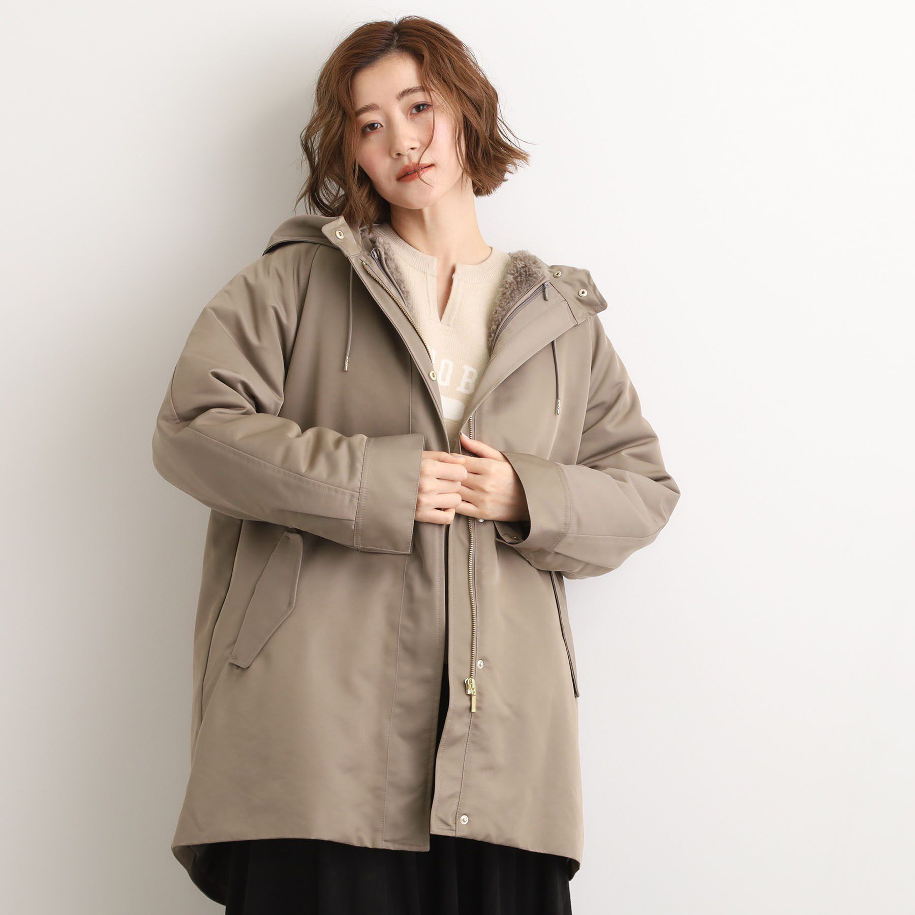 grove「最終お値下げ！！【名品アウター/3WAY・はっ水】ボアライナー付きモッズコート」|ミリタリー・モッズコート|