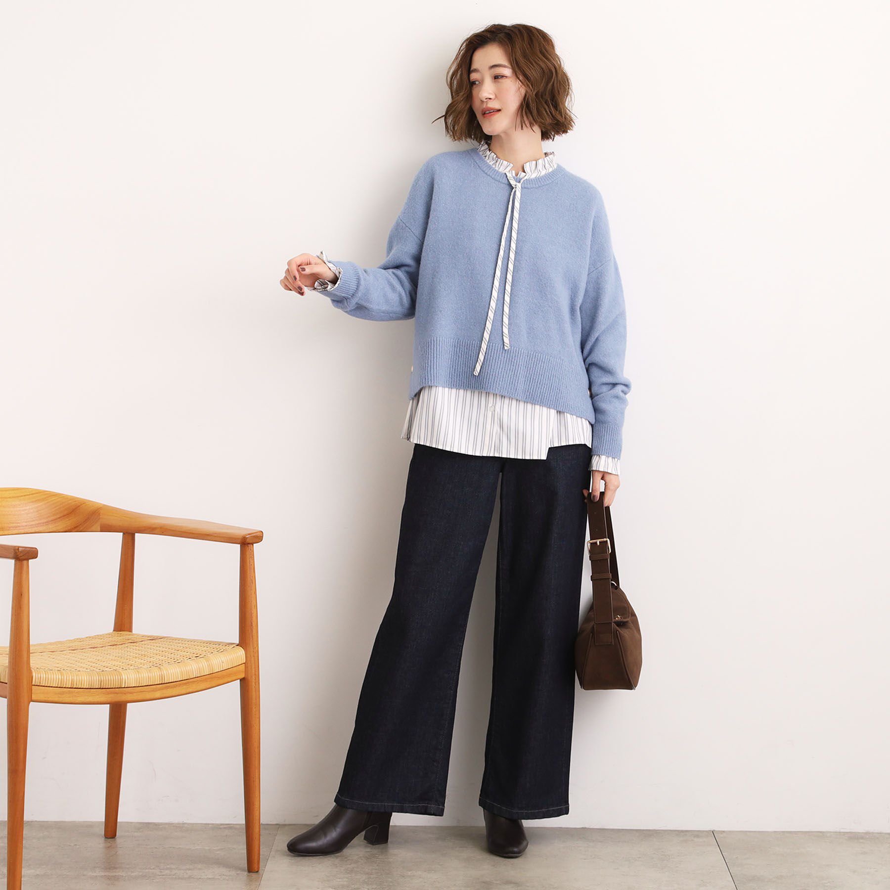 grove「【洗える】レイヤードにもおすすめ！サイド釦ニット」|ニット・セーター|