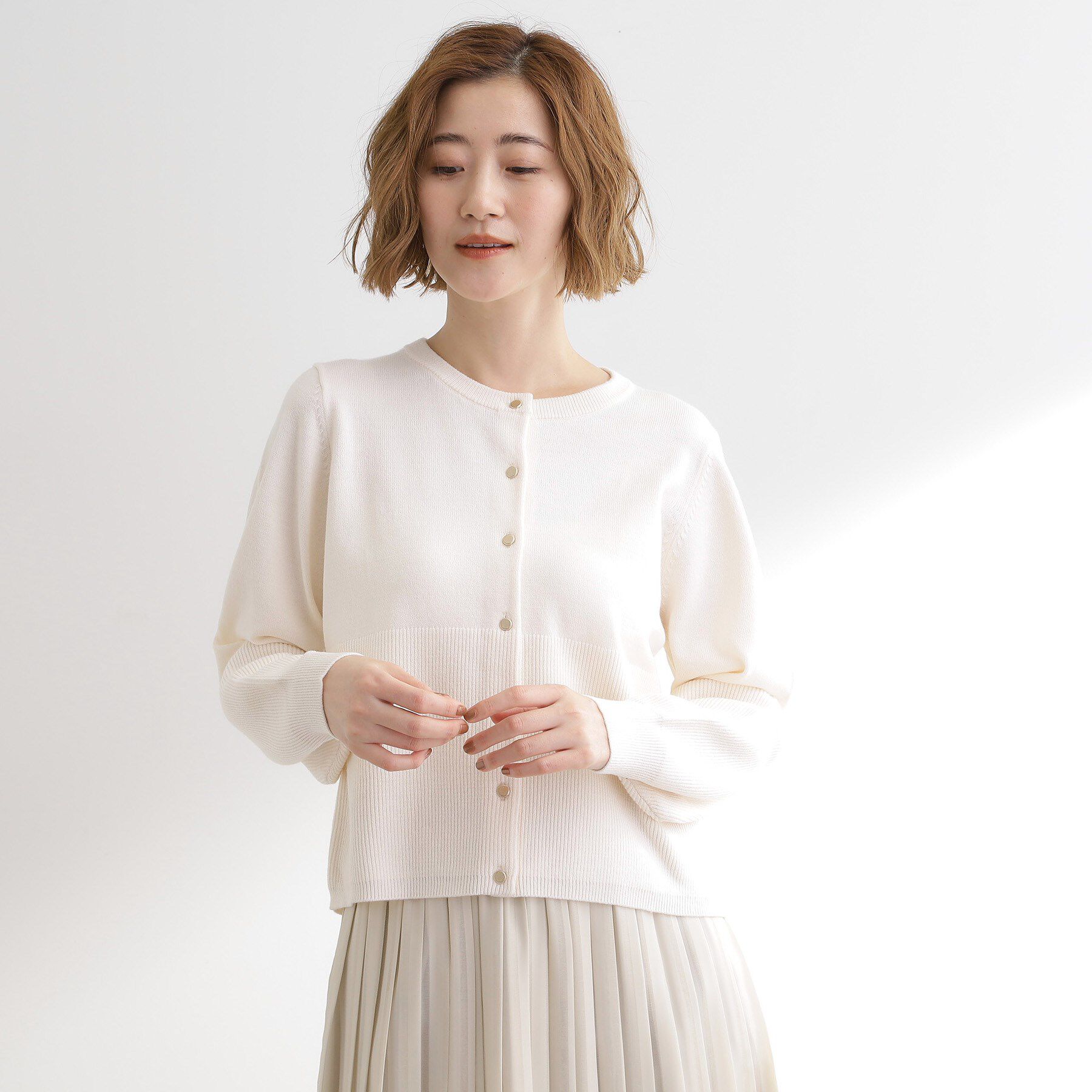 grove「【毛玉軽減／洗える】編地切替カーディガン」|カーディガン|