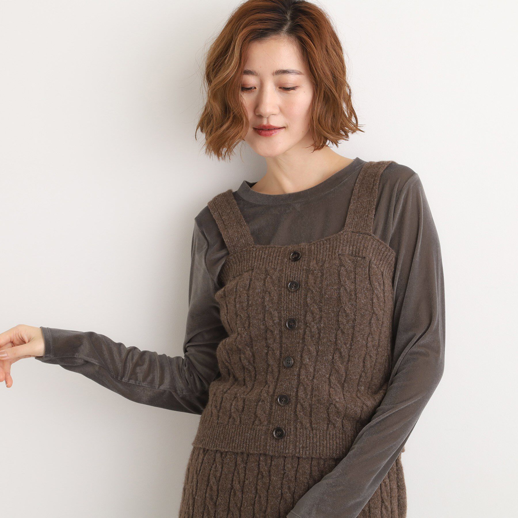 grove「【SETITEM】ケーブルニットビスチェ」|ニット・セーター|