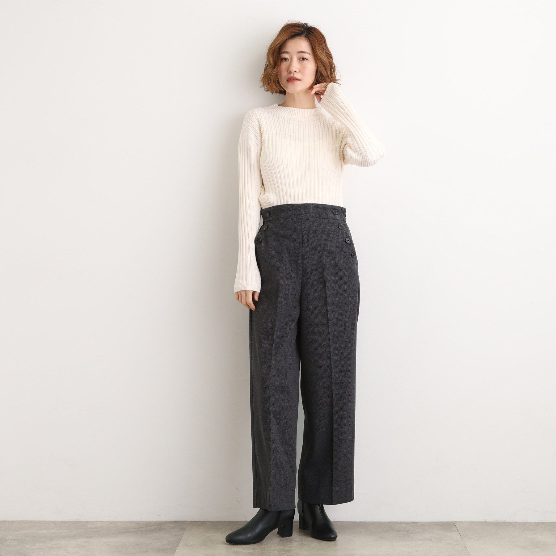 grove「【洗える/あったか】美シルエットなマリンワイドパンツ」|その他|