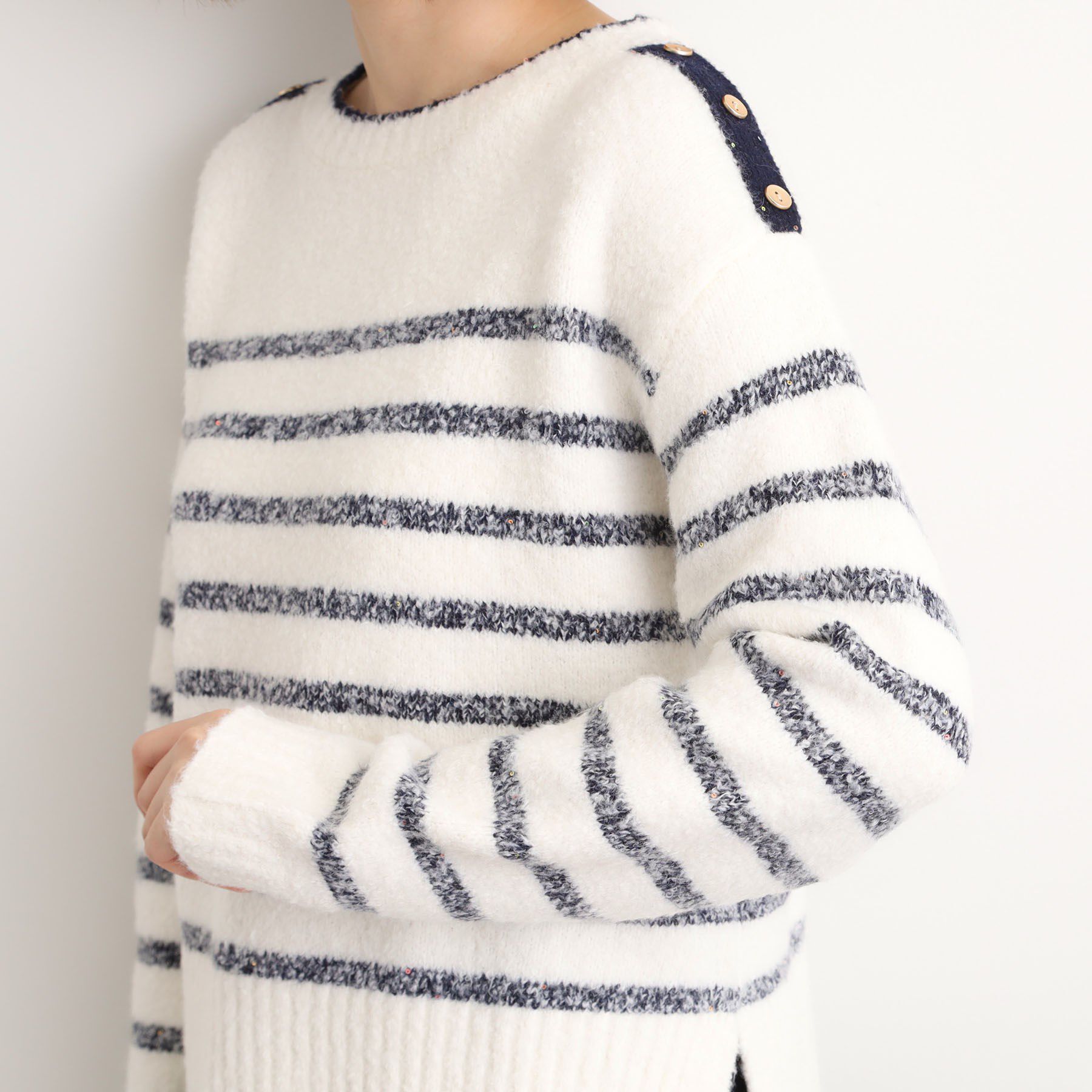 grove「ボーダーブークレーニット」|ニット・セーター|