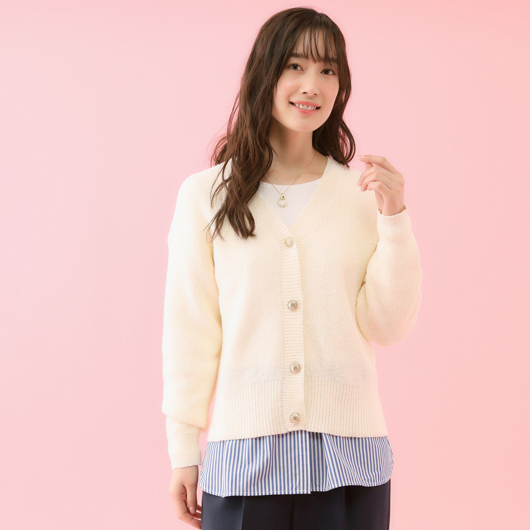 grove「【コラボITEM】Philly Chocolate ブークレカーディガン」|カーディガン|オフ(003)