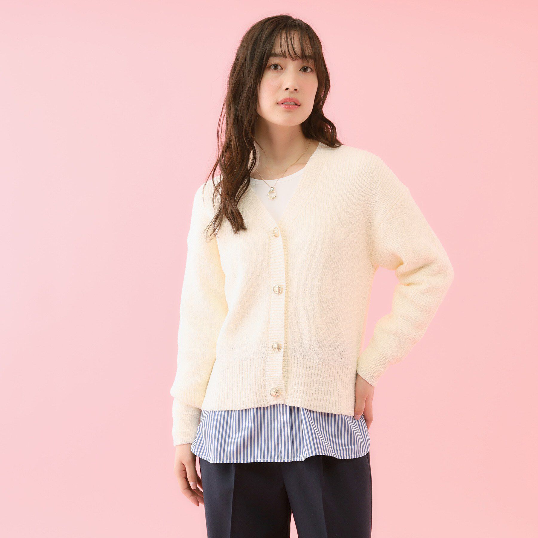 grove「【コラボITEM】Philly Chocolate ブークレカーディガン」|カーディガン|