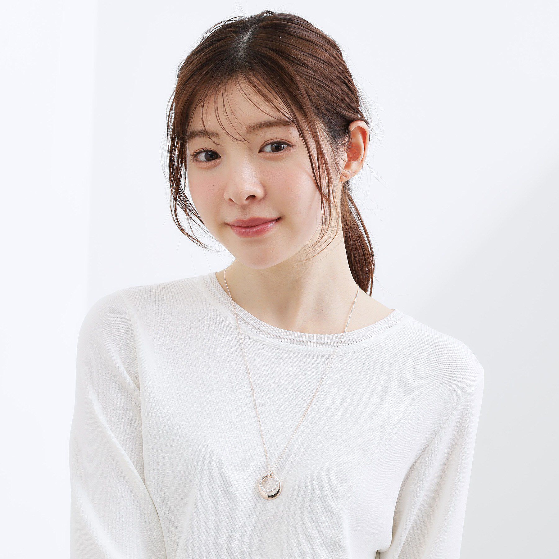 grove「ダブルメタルビジューリングネックレス」|ネックレス|