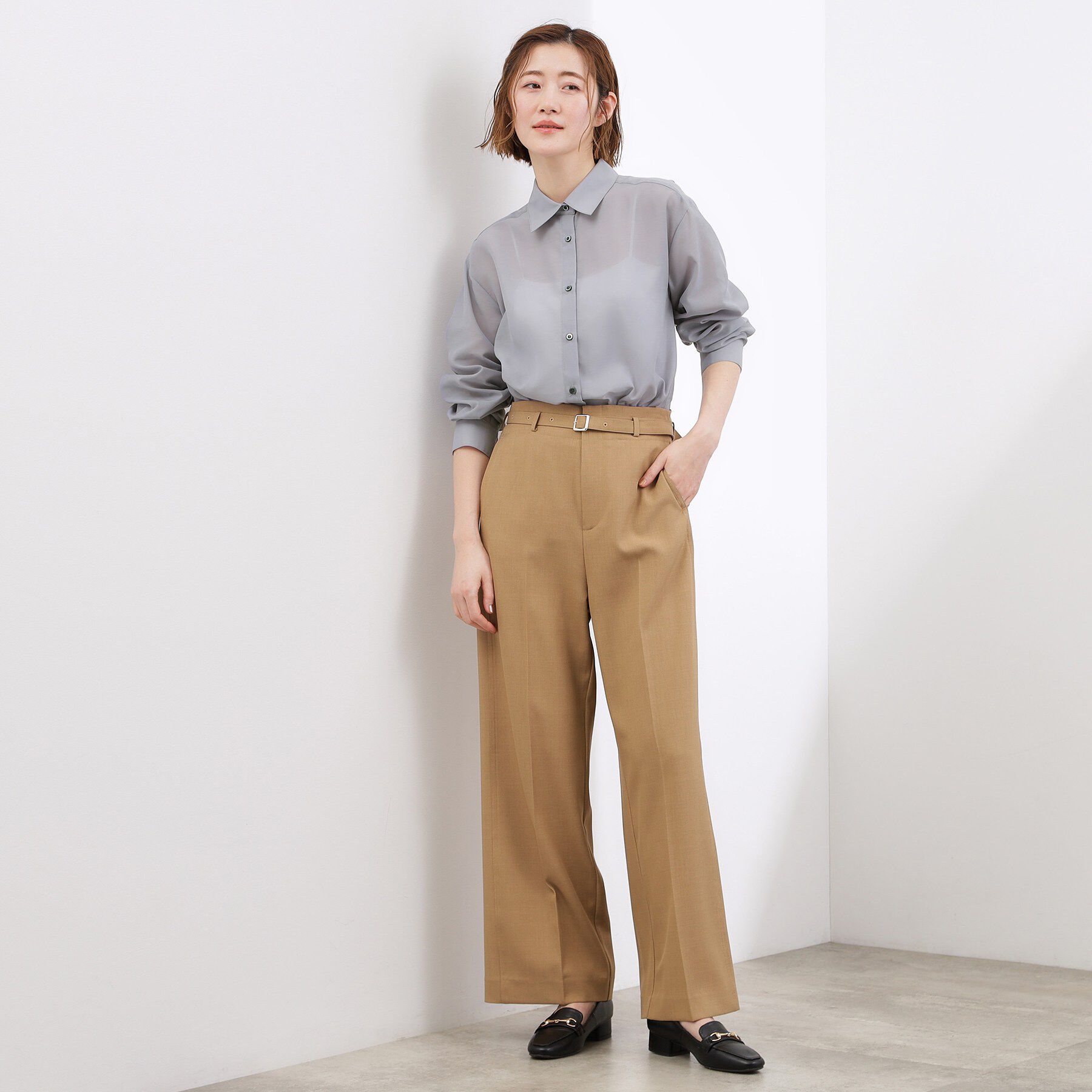 grove「【2点SET】今どきシアーシャツ＆キャミセット」|シャツ・ブラウス|