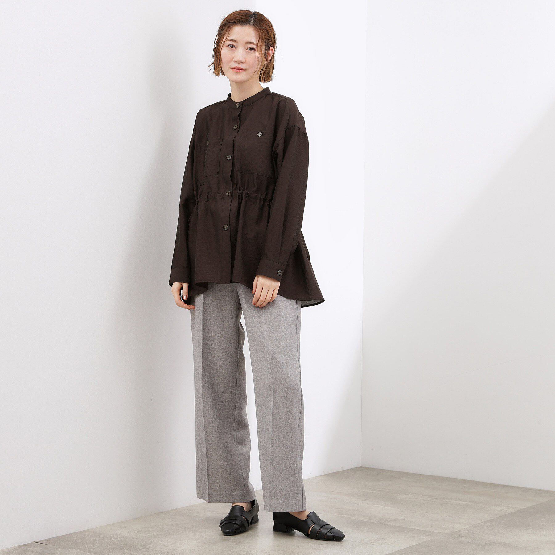 grove「【貴島明日香さん着用/体型カバー】洗えるシアーサファリシャツジャケット」|シャツ・ブラウス|