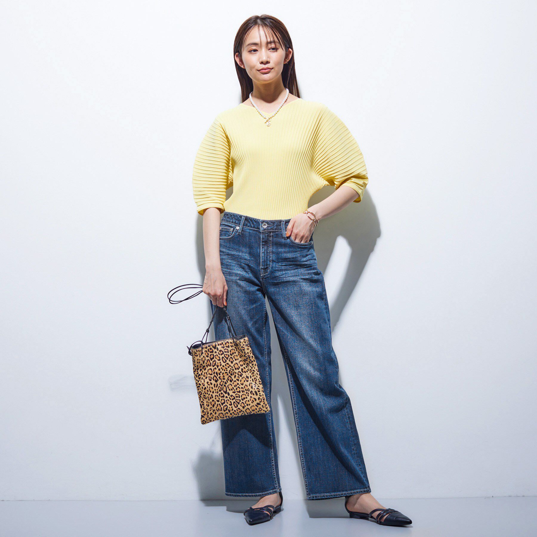 INDIVI「【褒められデニム】ワイドストレート デニムパンツ」|デニム|