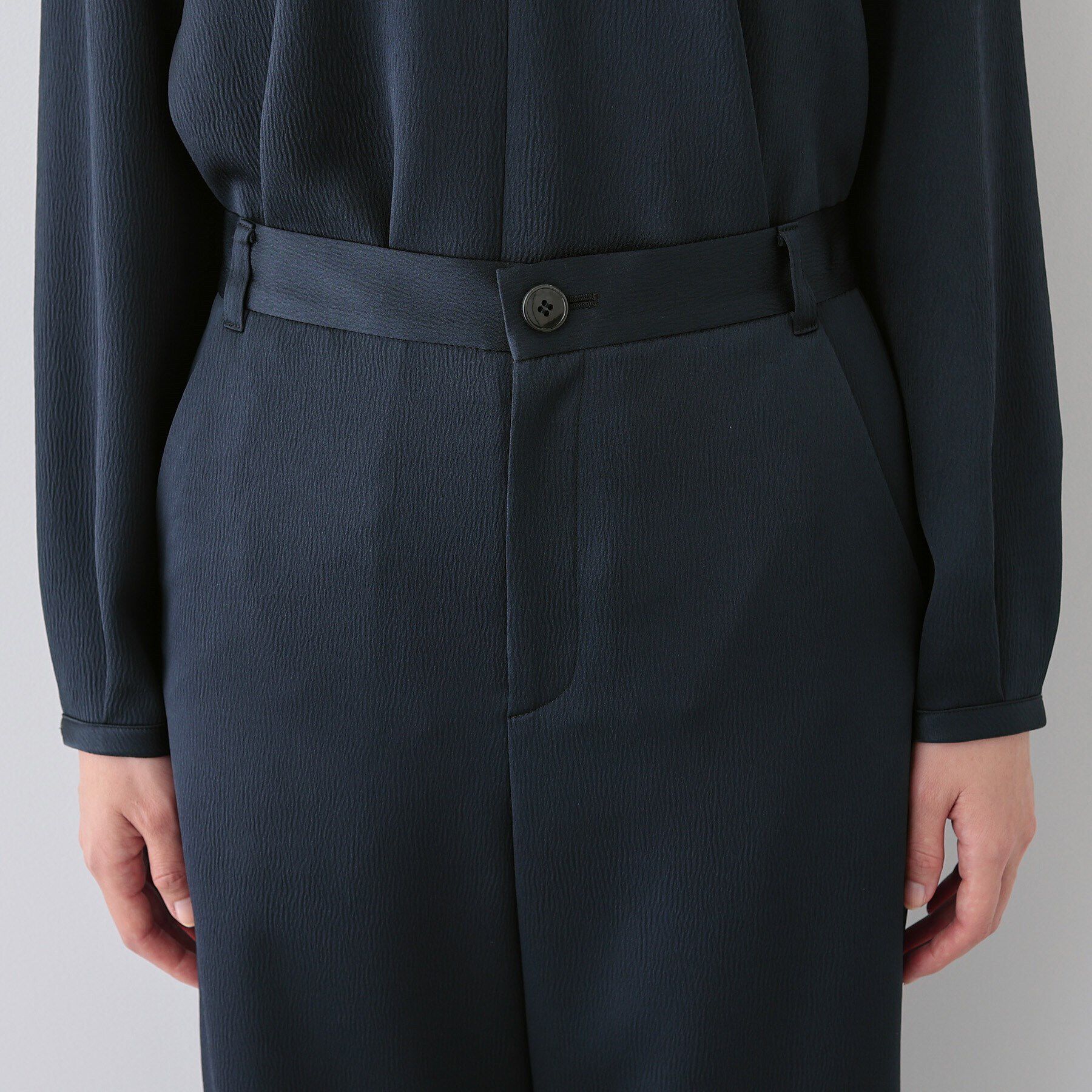 INDIVI「【日本製／SETUP可能】サイドライン ワイドパンツ」|その他|