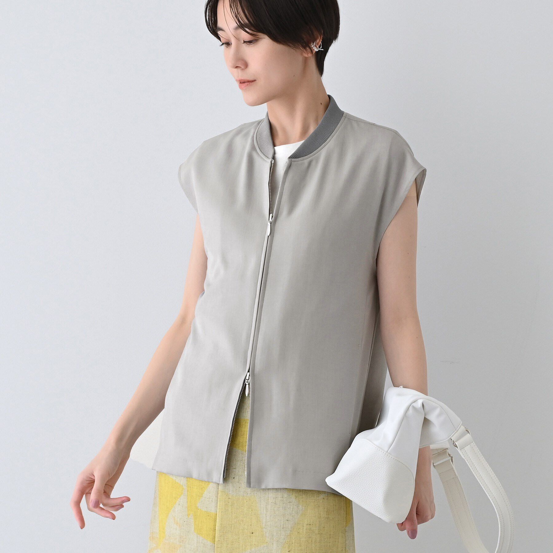 INDIVI「【洗える】スポーティーミックスジレブラウス」|ベスト・ジレ|