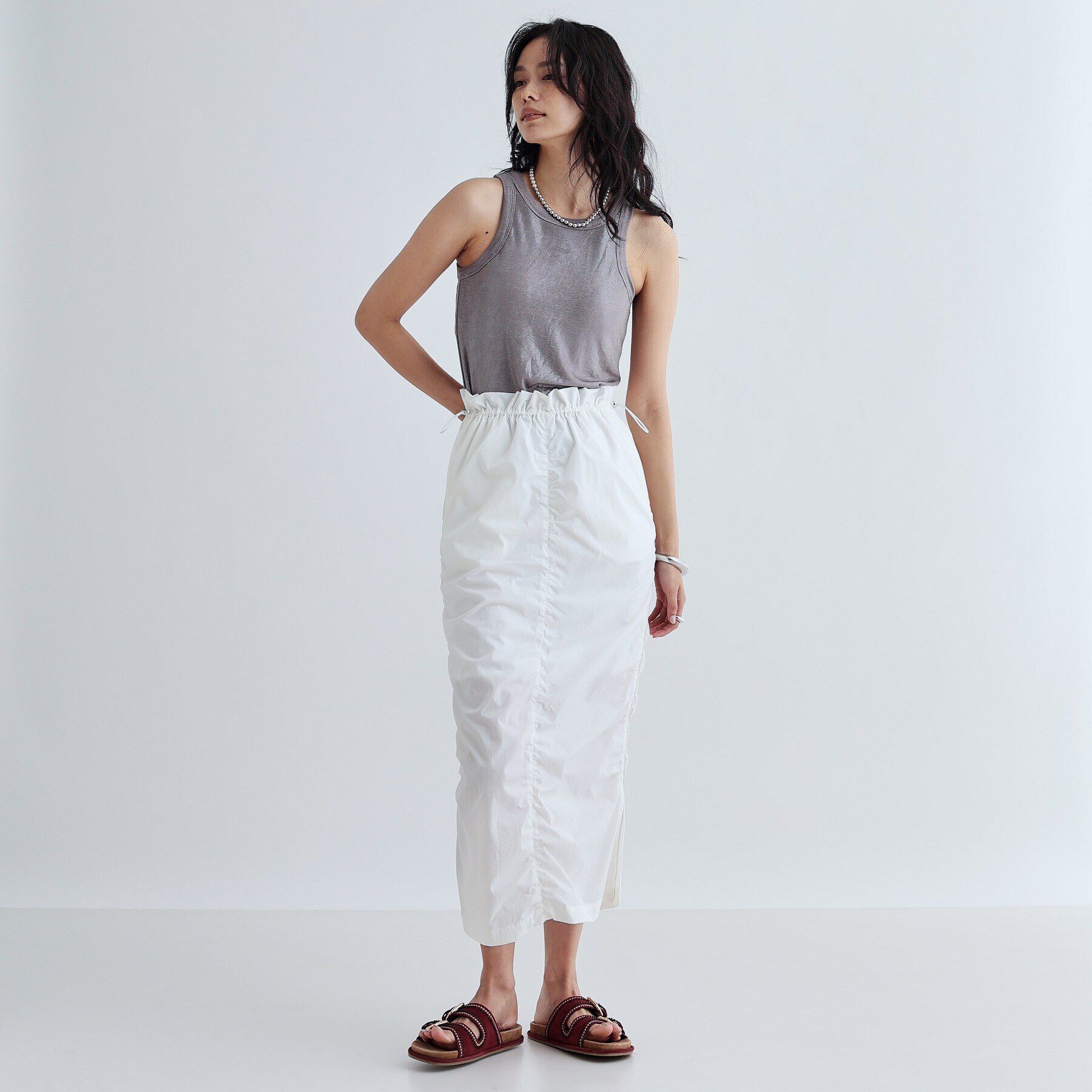 GALLEST「シャイニーアメスリタンクトップ（カップ付き）」|キャミソール|