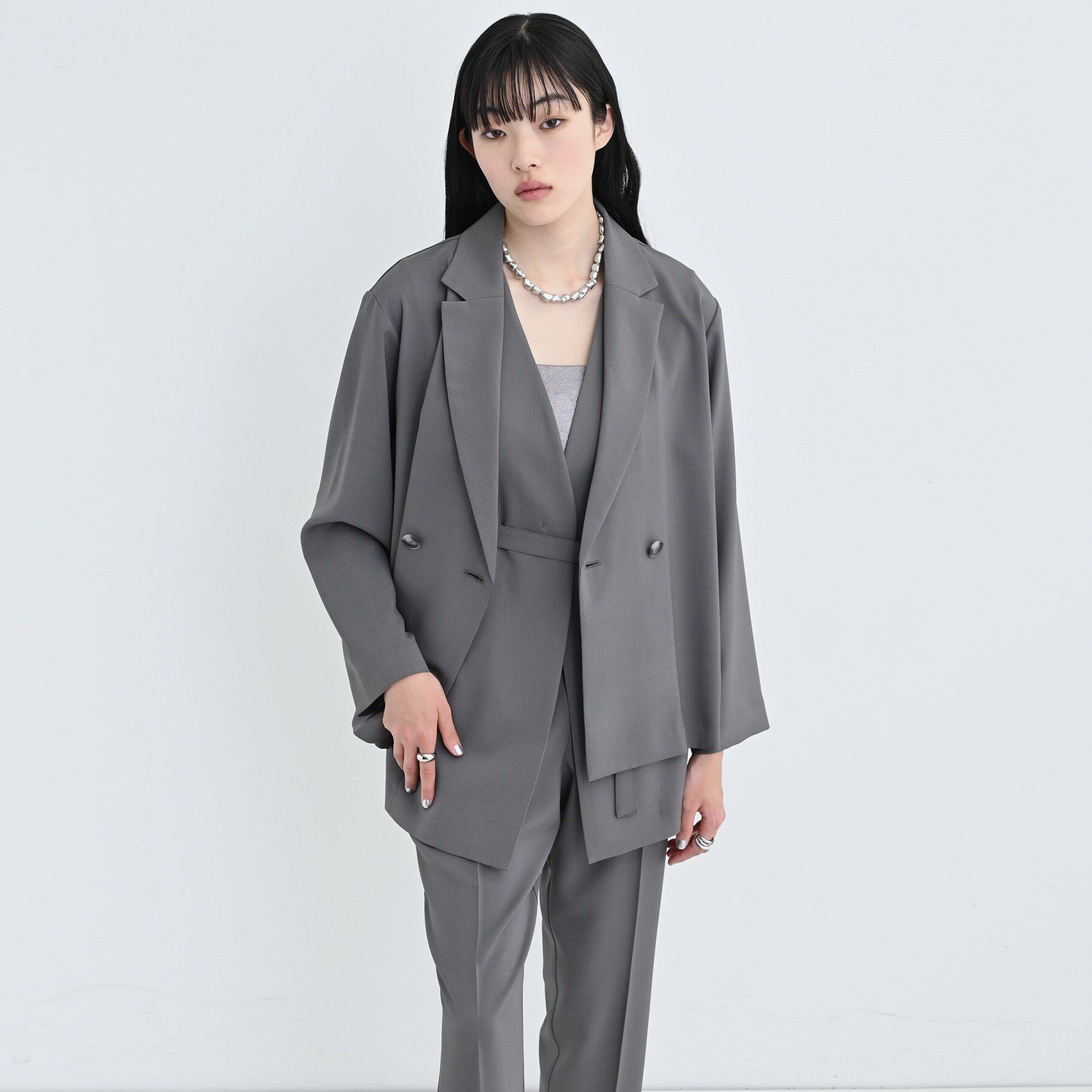 GALLEST「【セットアップ可】モードフィットダブルボタンジャケット【カセット服/オケージョン/通勤】」|テーラードジャケット|