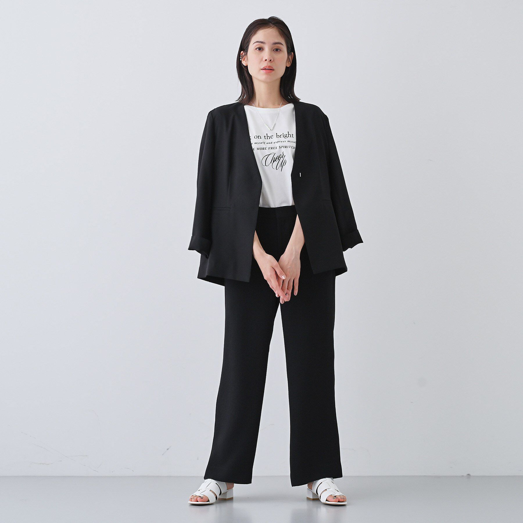 INDIVI「【洗える】サイドライン ストレートパンツ」|その他|