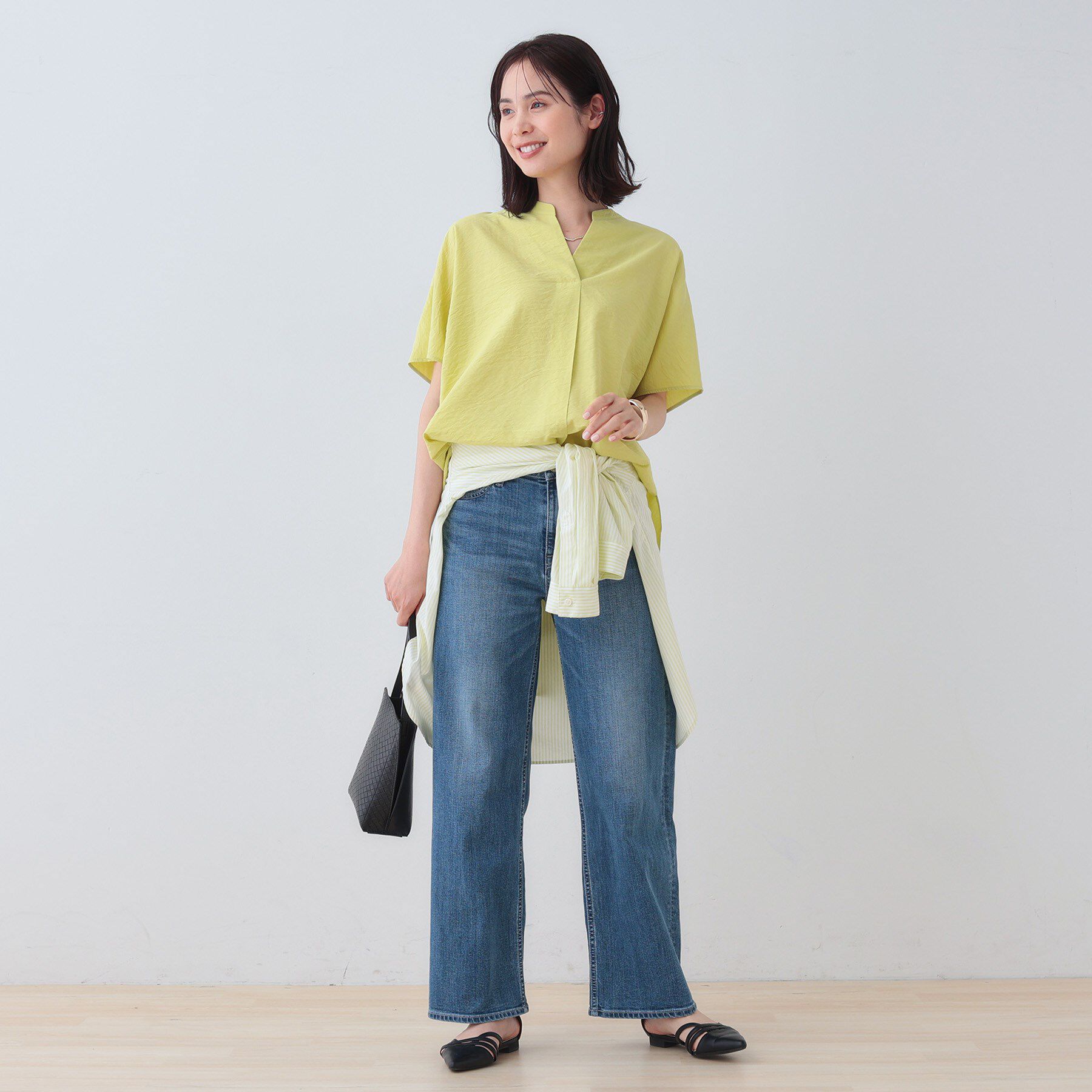 INDIVI「【洗える／UVケア／SETUP可能】スキッパードルマンブラウス」|シャツ・ブラウス|