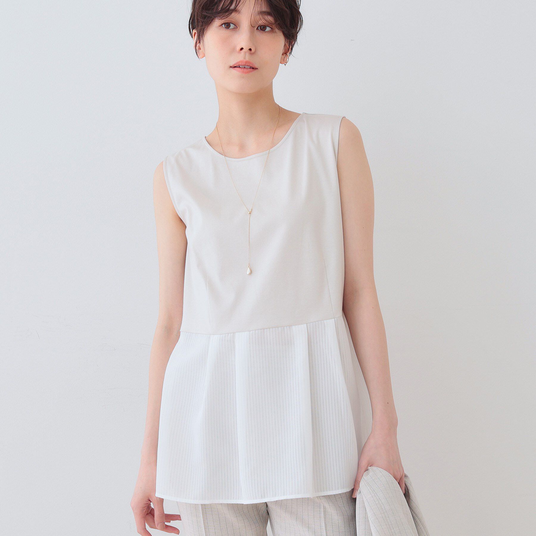 INDIVI「【洗える／レイヤードにも活躍】ペプラムインナートップス」|Tシャツ・カットソー|