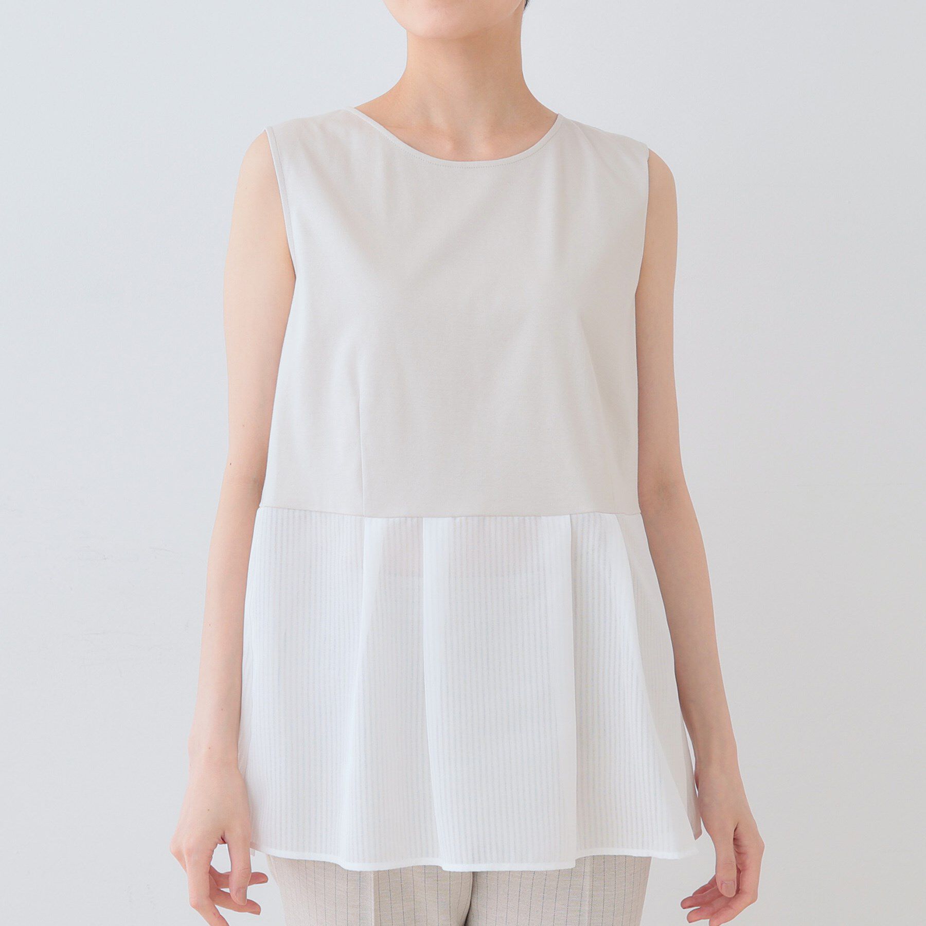 INDIVI「【洗える／レイヤードにも活躍】ペプラムインナートップス」|Tシャツ・カットソー|