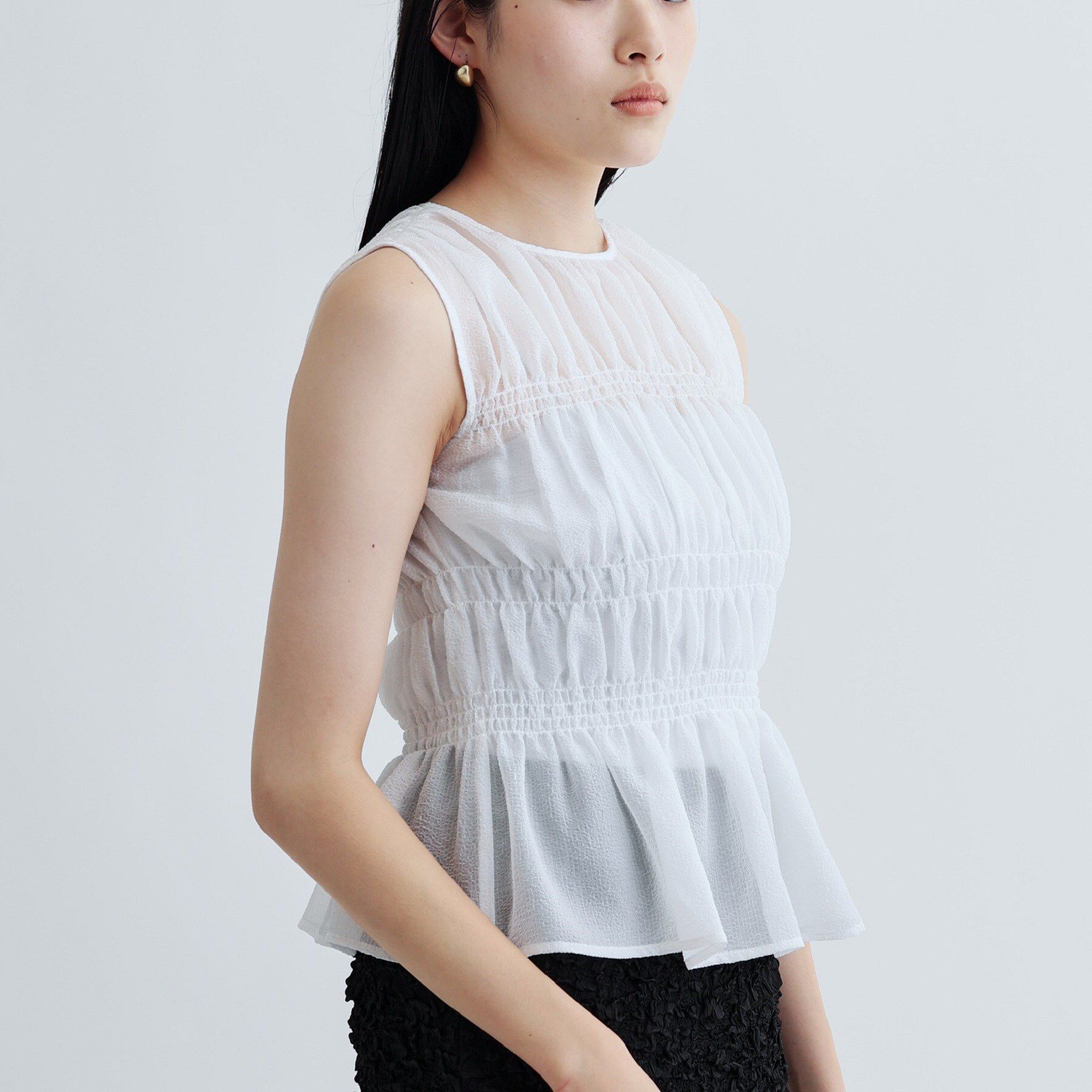 GALLEST「ワッシャーティアードブラウス」|シャツ・ブラウス|