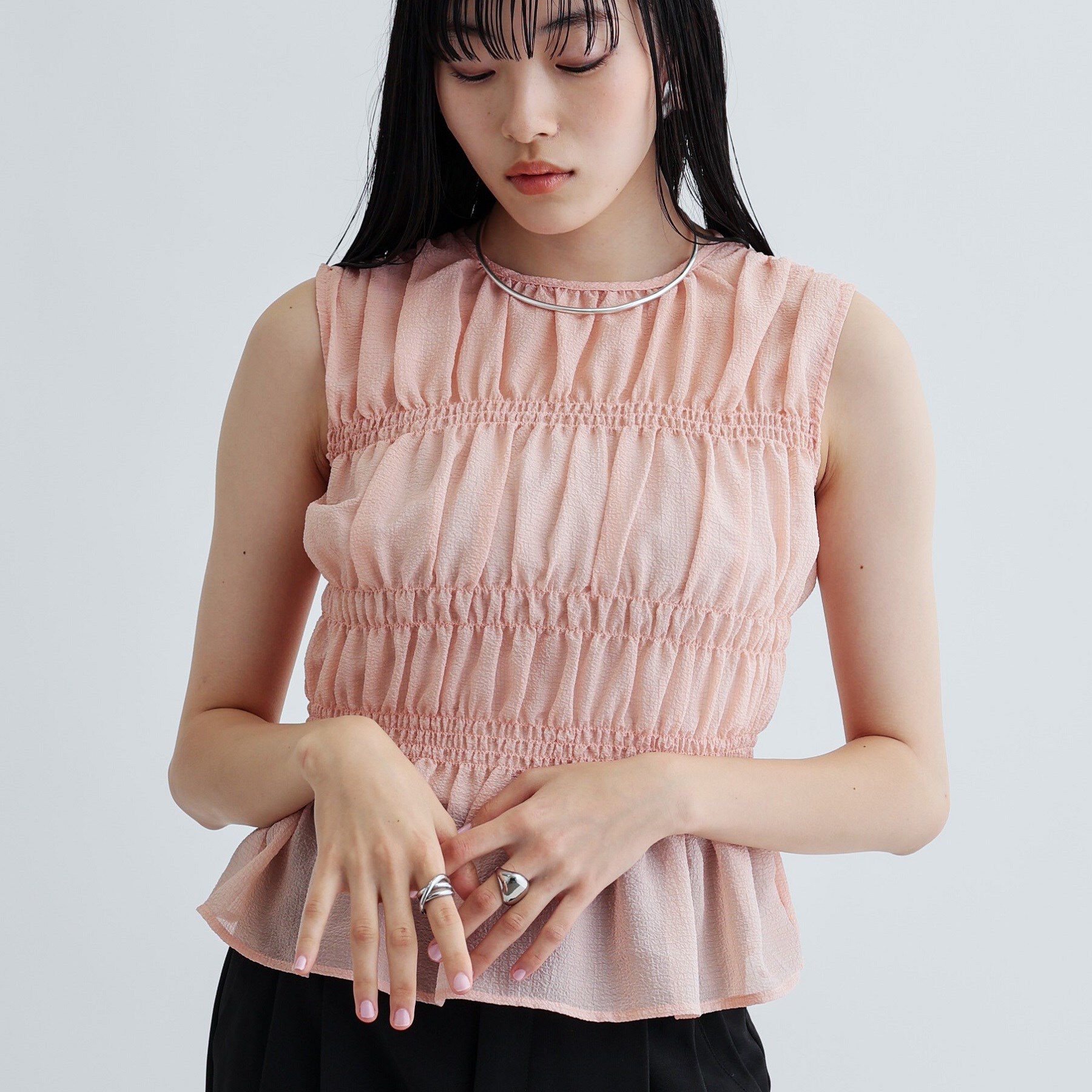 GALLEST「ワッシャーティアードブラウス」|シャツ・ブラウス|