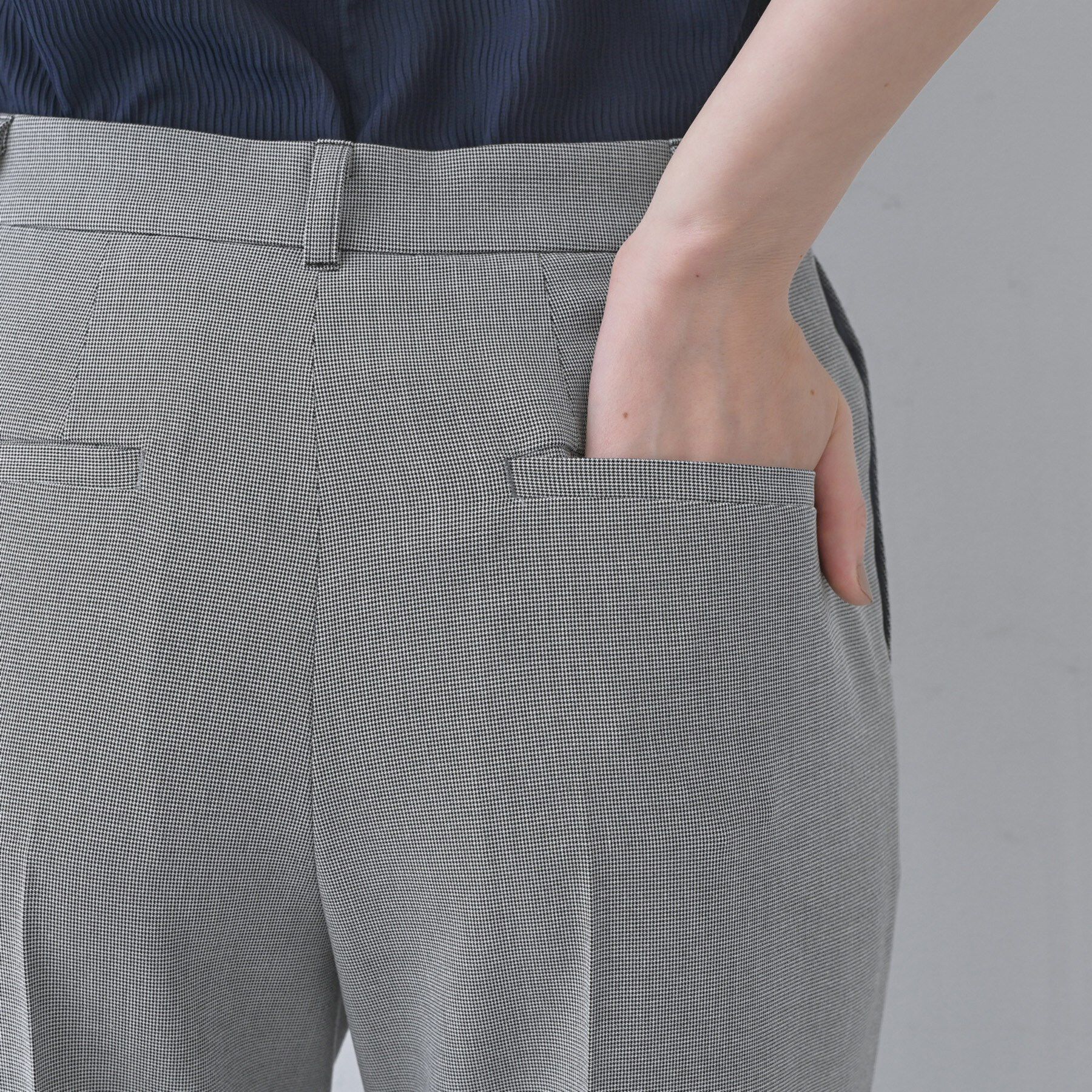 INDIVI「【洗える／夏スーツ】ミニ千鳥柄ストレートパンツ」|その他|