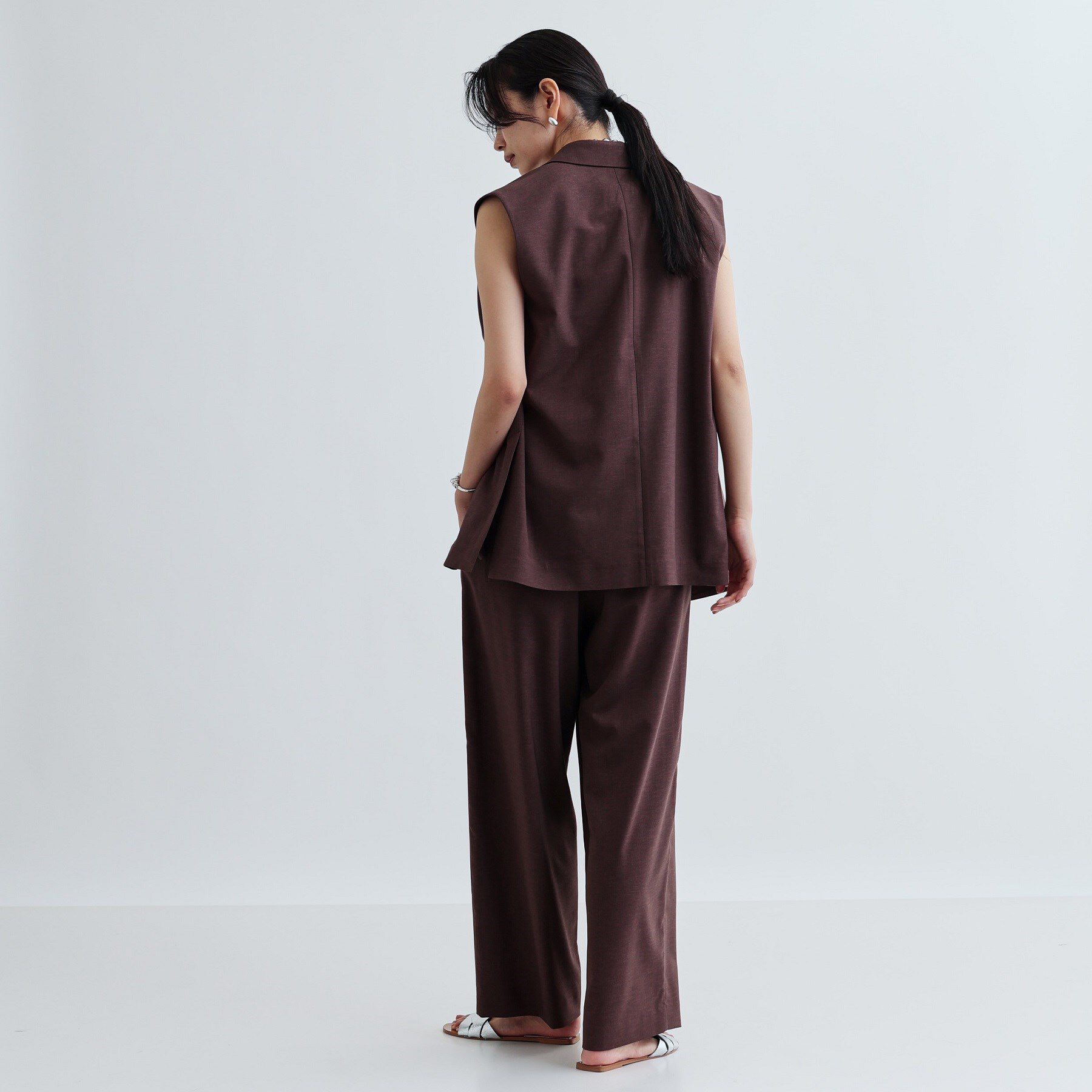 GALLEST「【セットアップ対応】リネンライクジレジャケット【カセット服/通勤・オフィス】」|ベスト・ジレ|