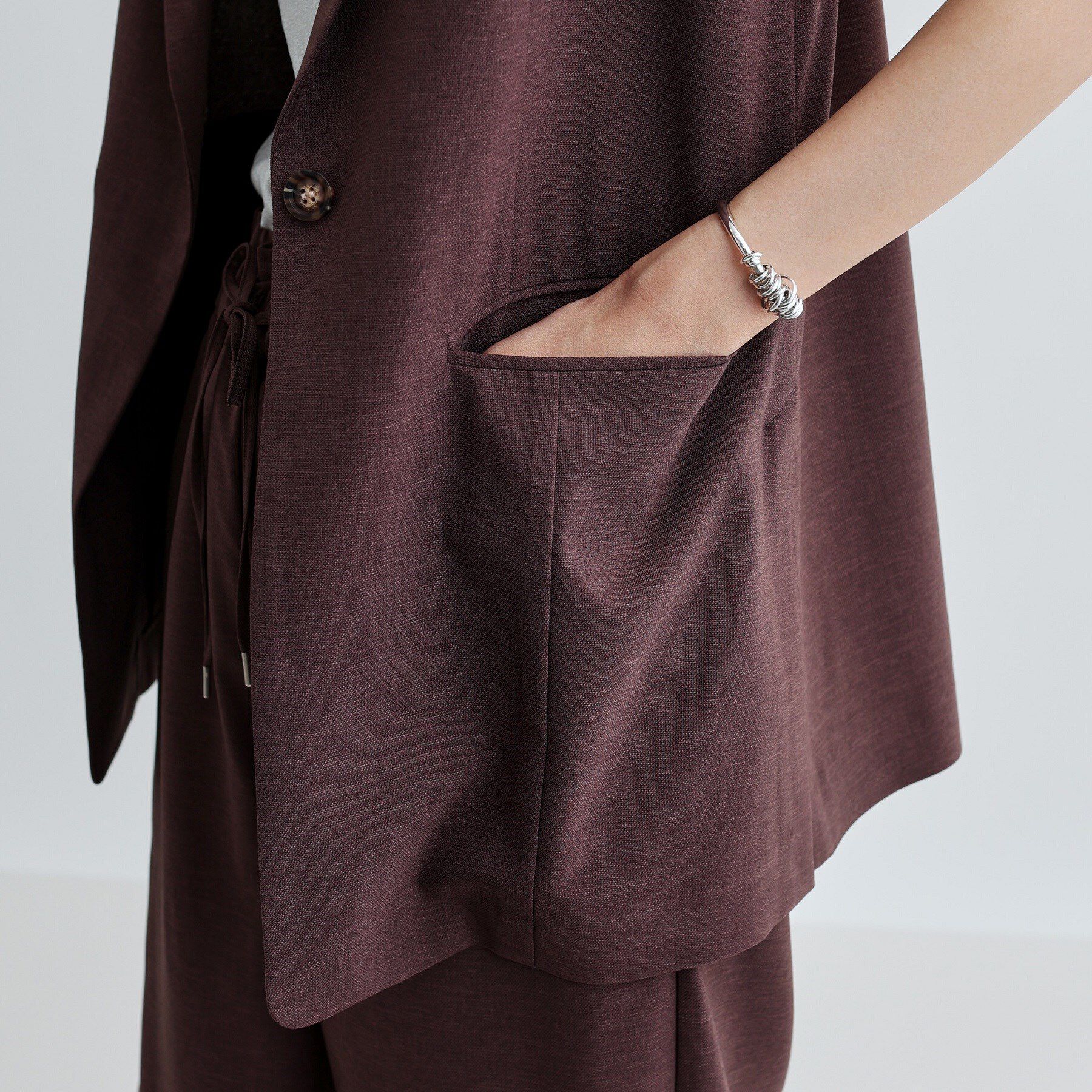 GALLEST「【セットアップ対応】リネンライクジレジャケット【カセット服/通勤・オフィス】」|ベスト・ジレ|