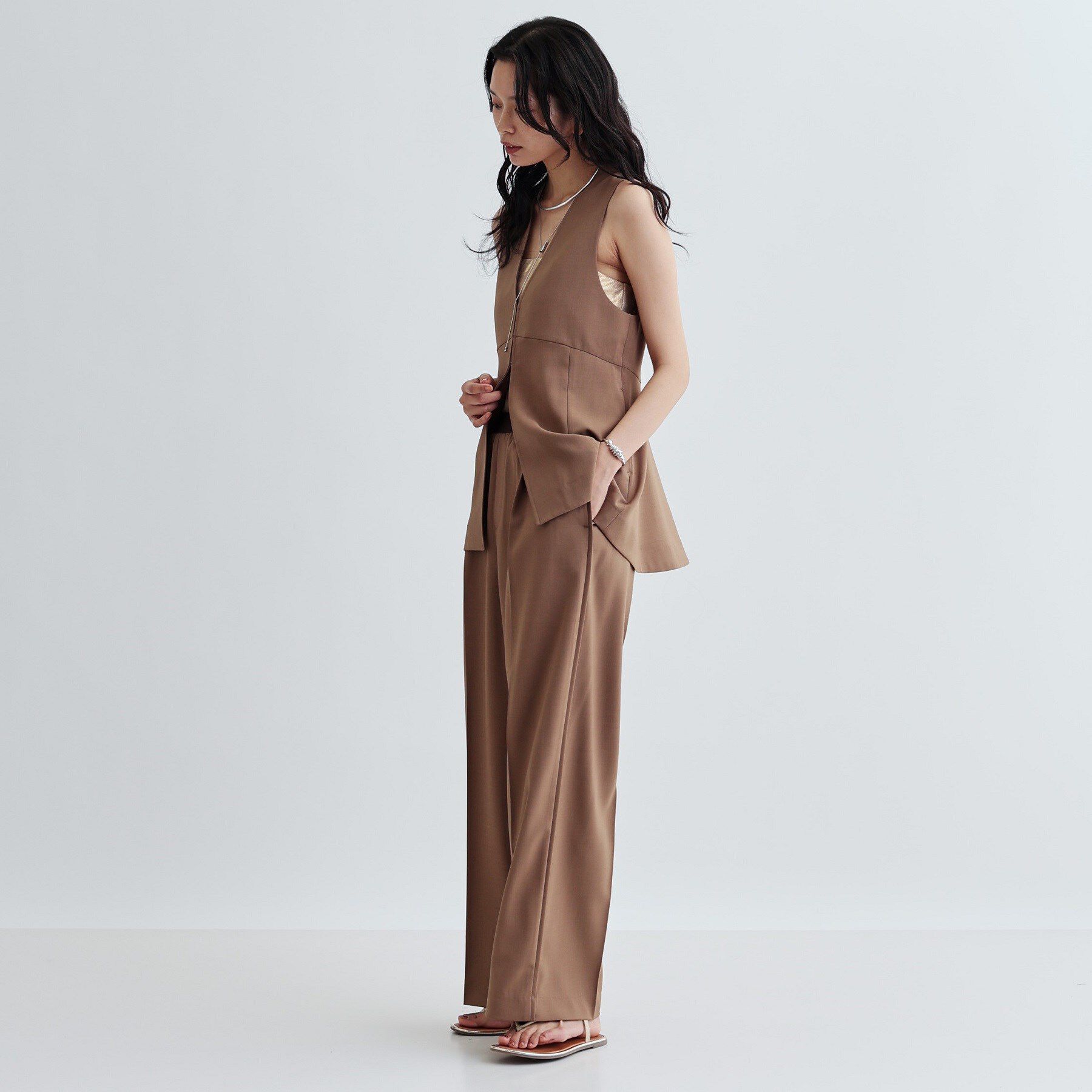 GALLEST「【セットアップ対応】イージーペプラムジレ」|ベスト・ジレ|