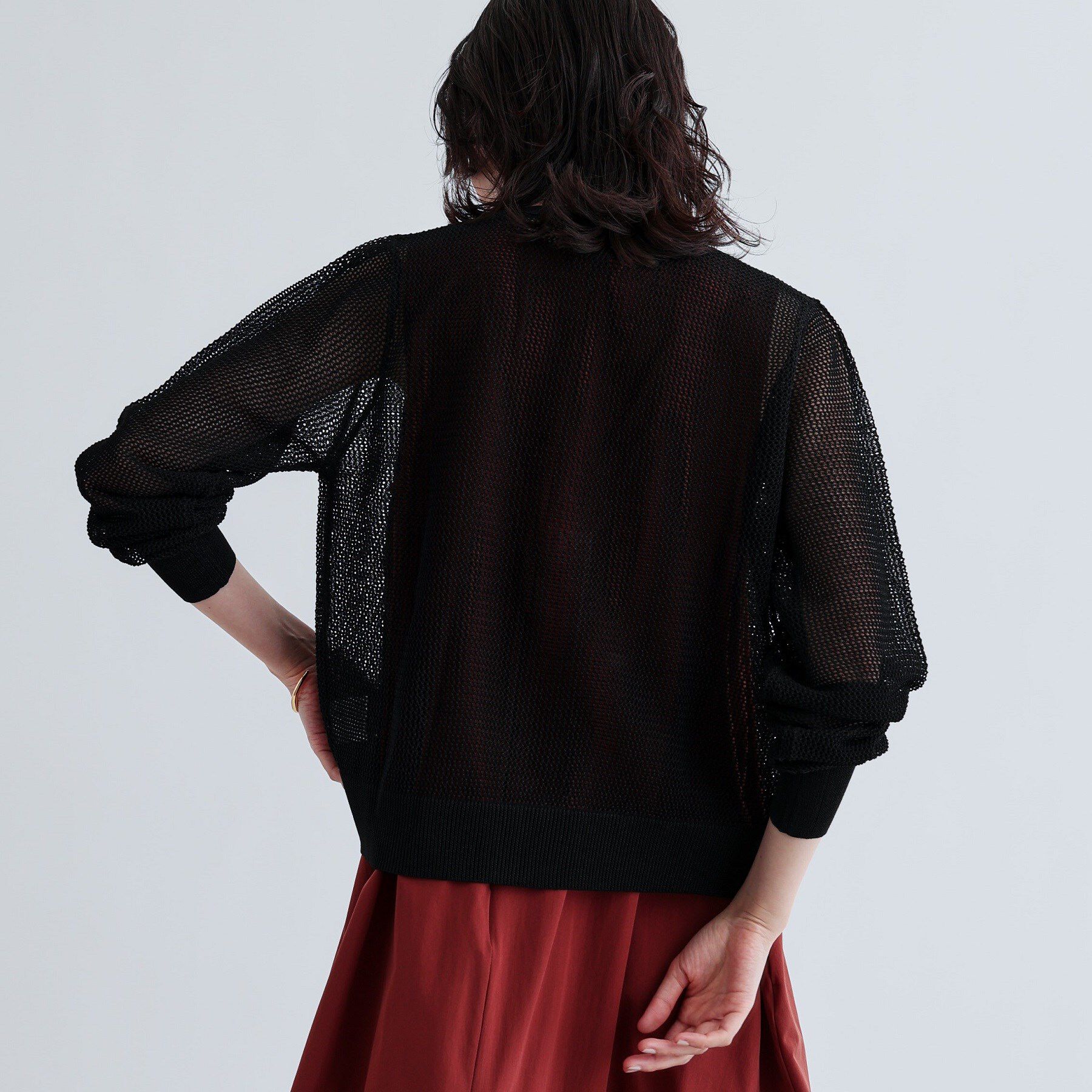 GALLEST「【再入荷】メッシュジップカーディガン」|カーディガン|